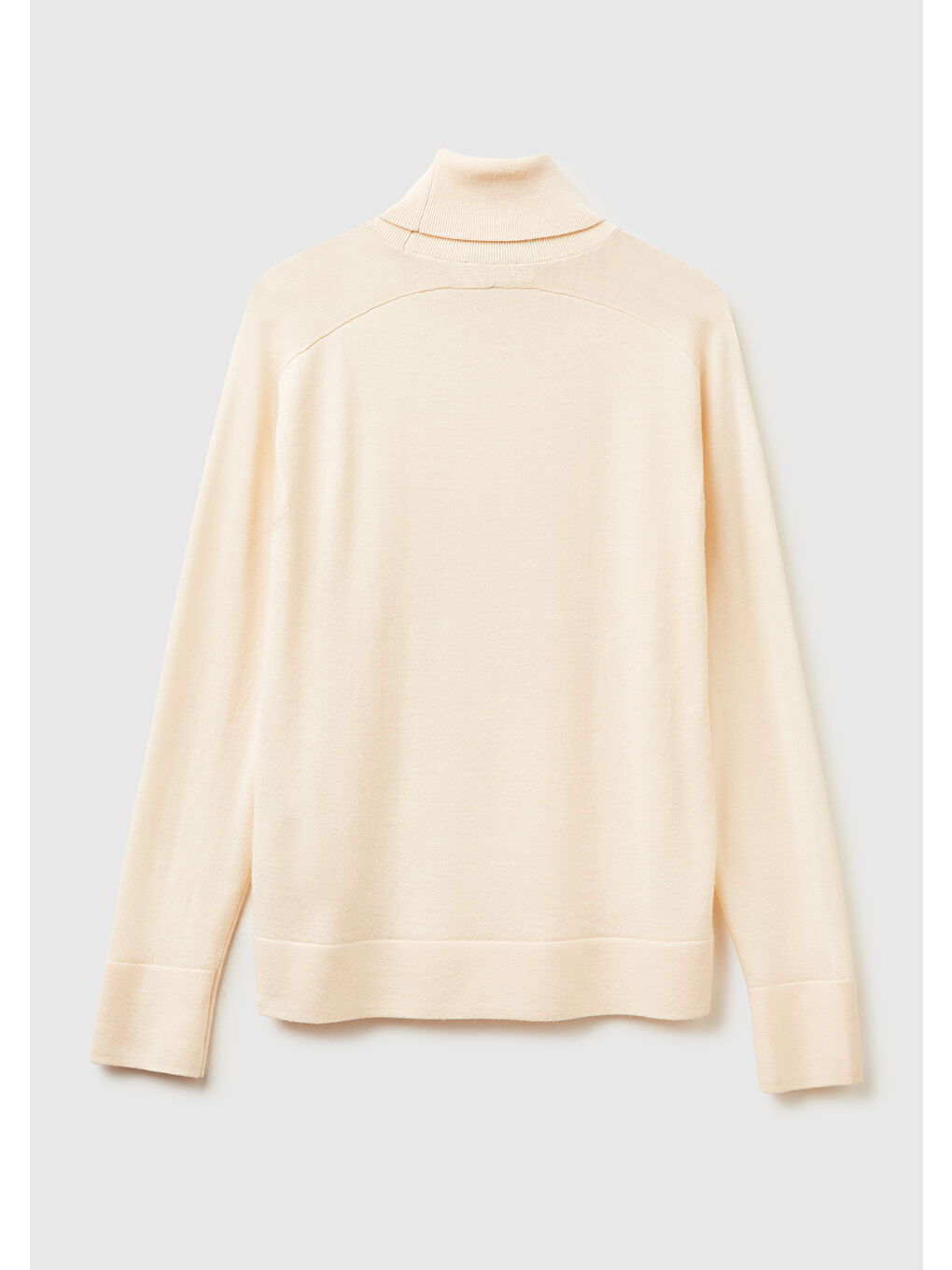 Pembe Kadın Pudra %100 Yün Ribana Detaylı Balıkçı Yaka Kazak-3