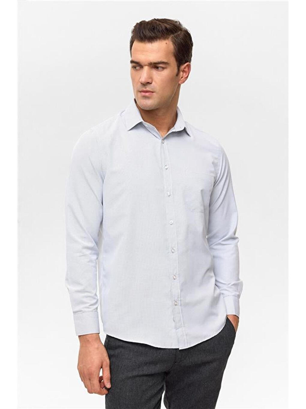 Lacivert Regular Klasik Yaka Casual Gömlek-3