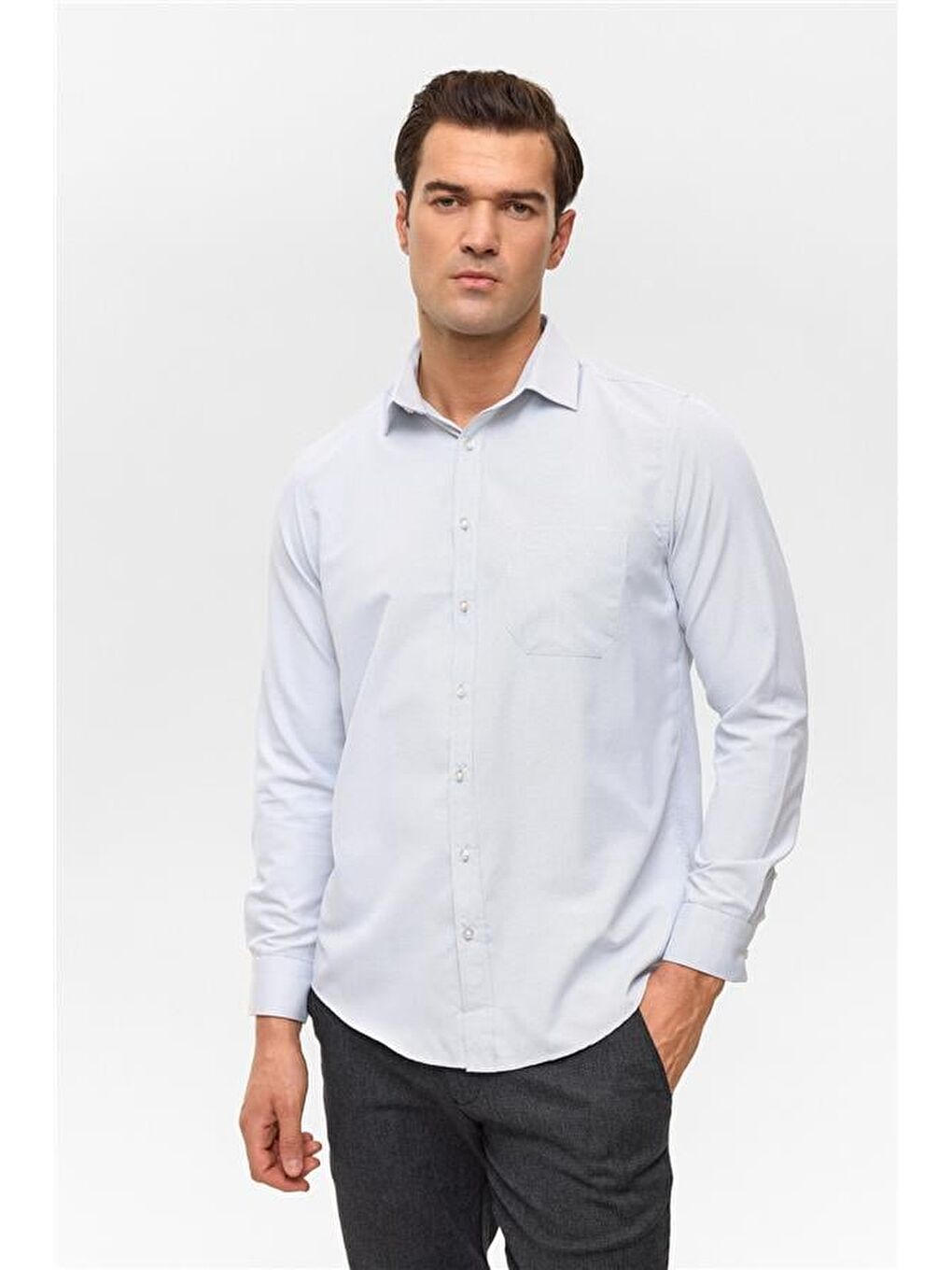 Lacivert Regular Klasik Yaka Casual Gömlek-4