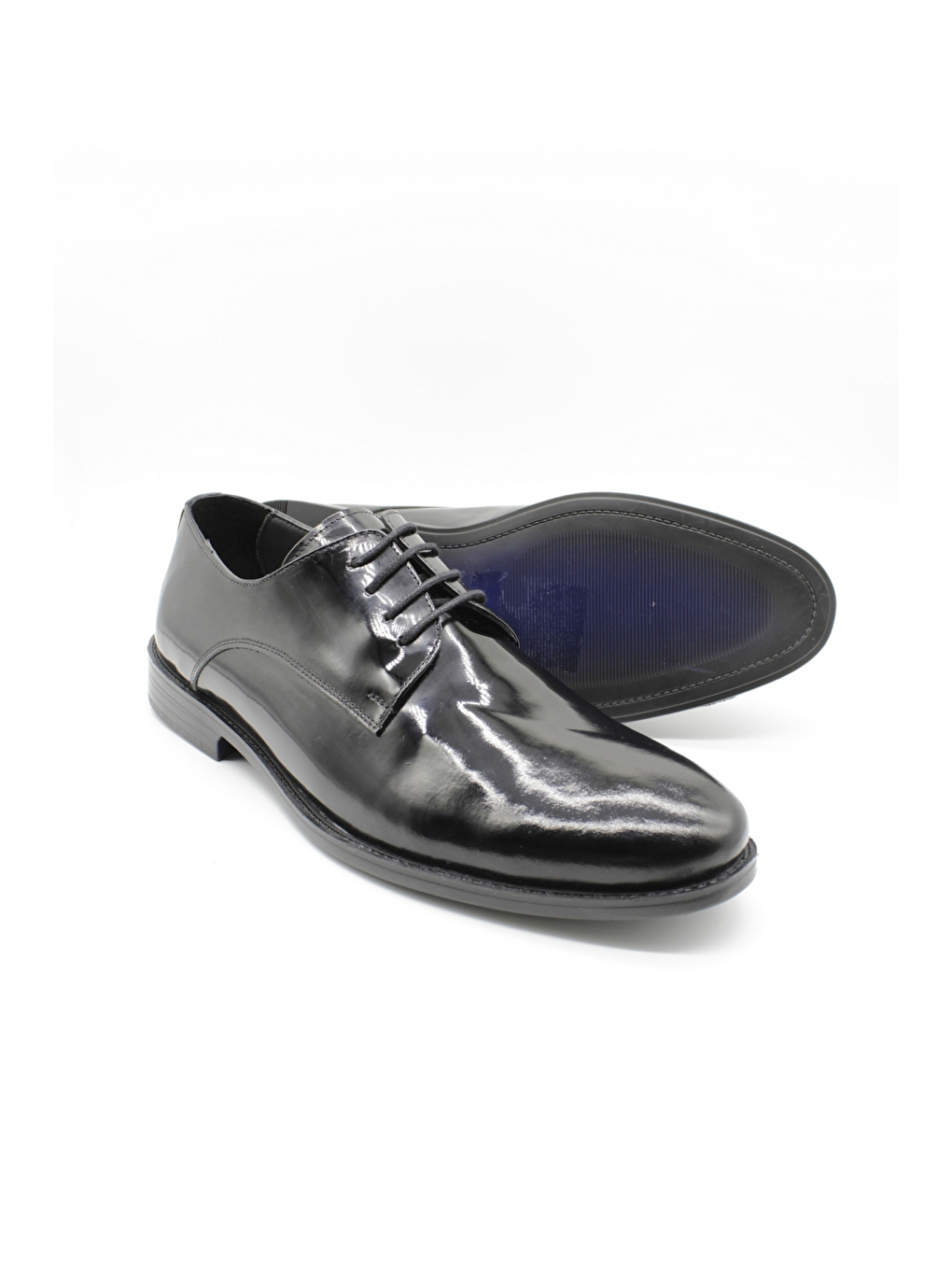 Açık Siyah Bağcıklı %100 Deri Rugan Ayakkabı 1033250179-2