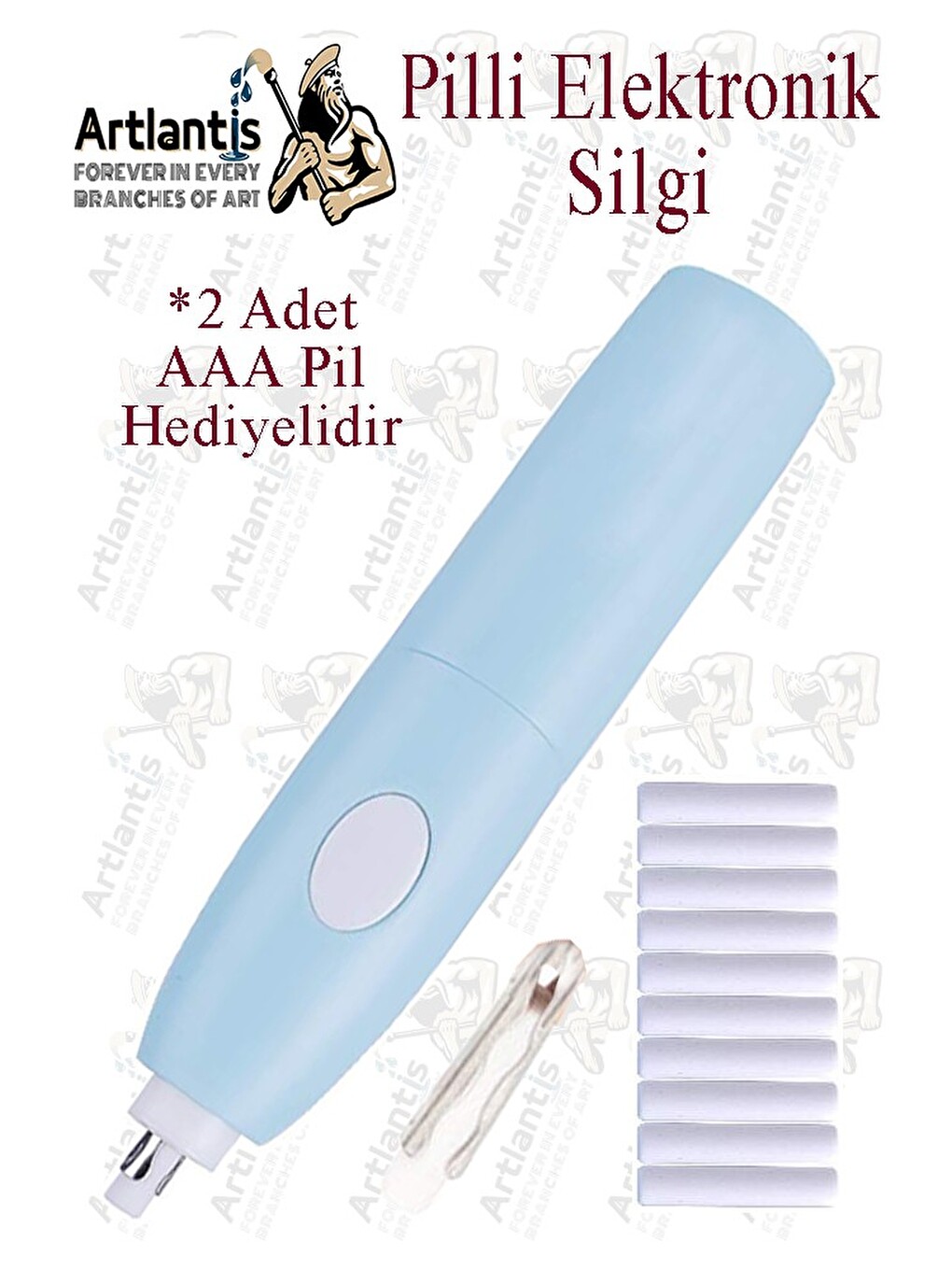 Elektronik Silgi Pilli 1 Paket Otomatik Elektrikli Taşınabilir Kalem Silgi Kara Kalem Eskiz Çizim Gr