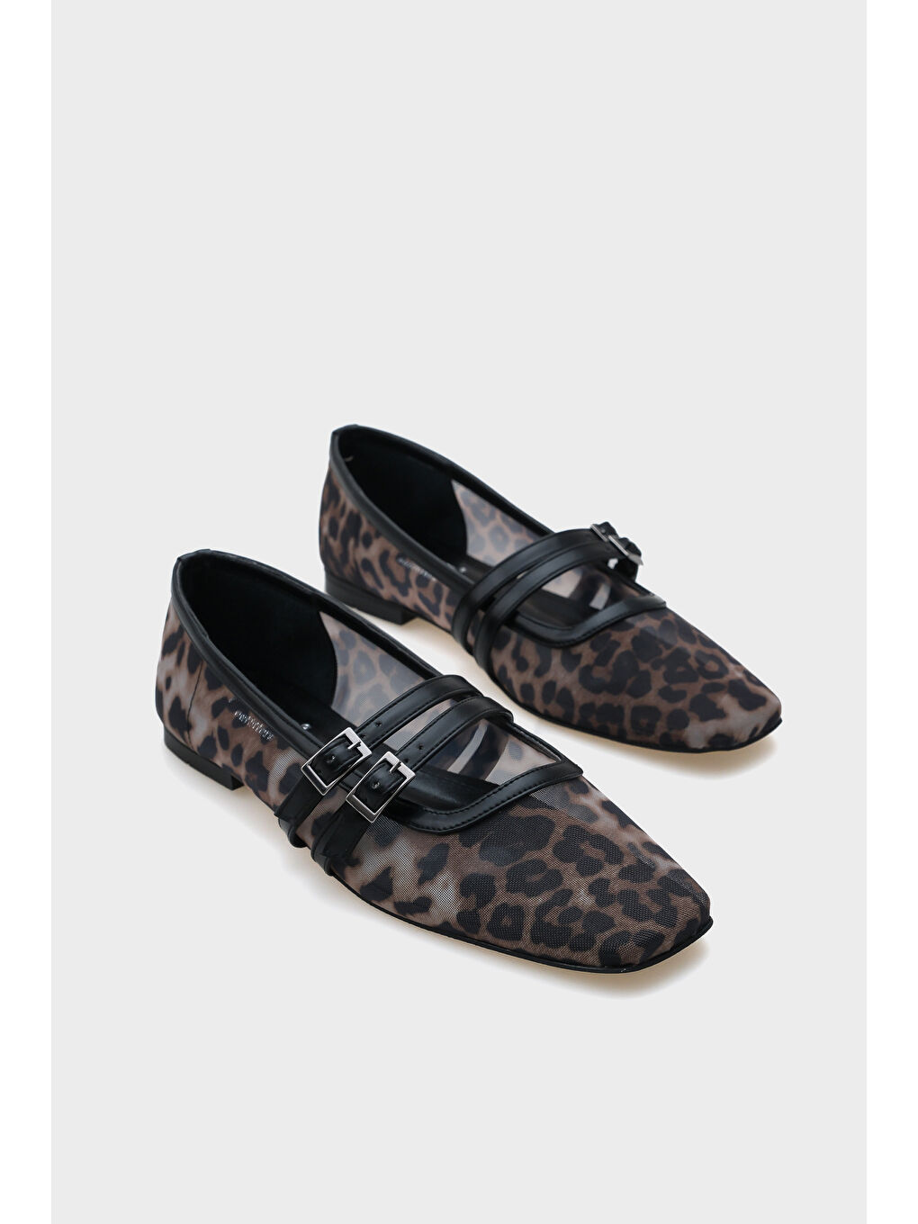 Siyah Aina Fileli Çift Bantlı Kadın Babet-1