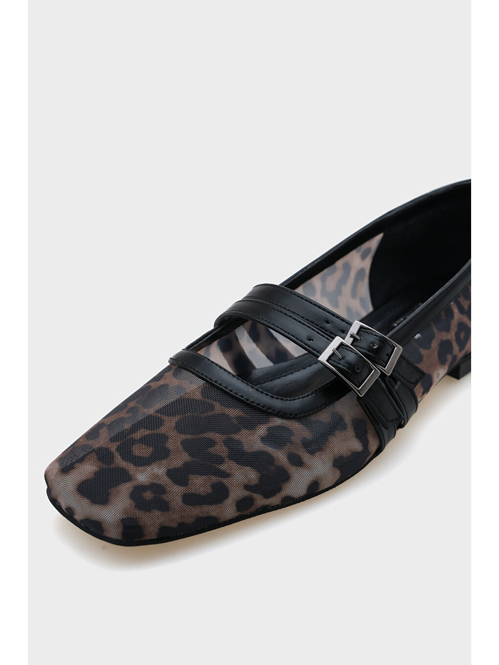 Siyah Aina Fileli Çift Bantlı Kadın Babet-2