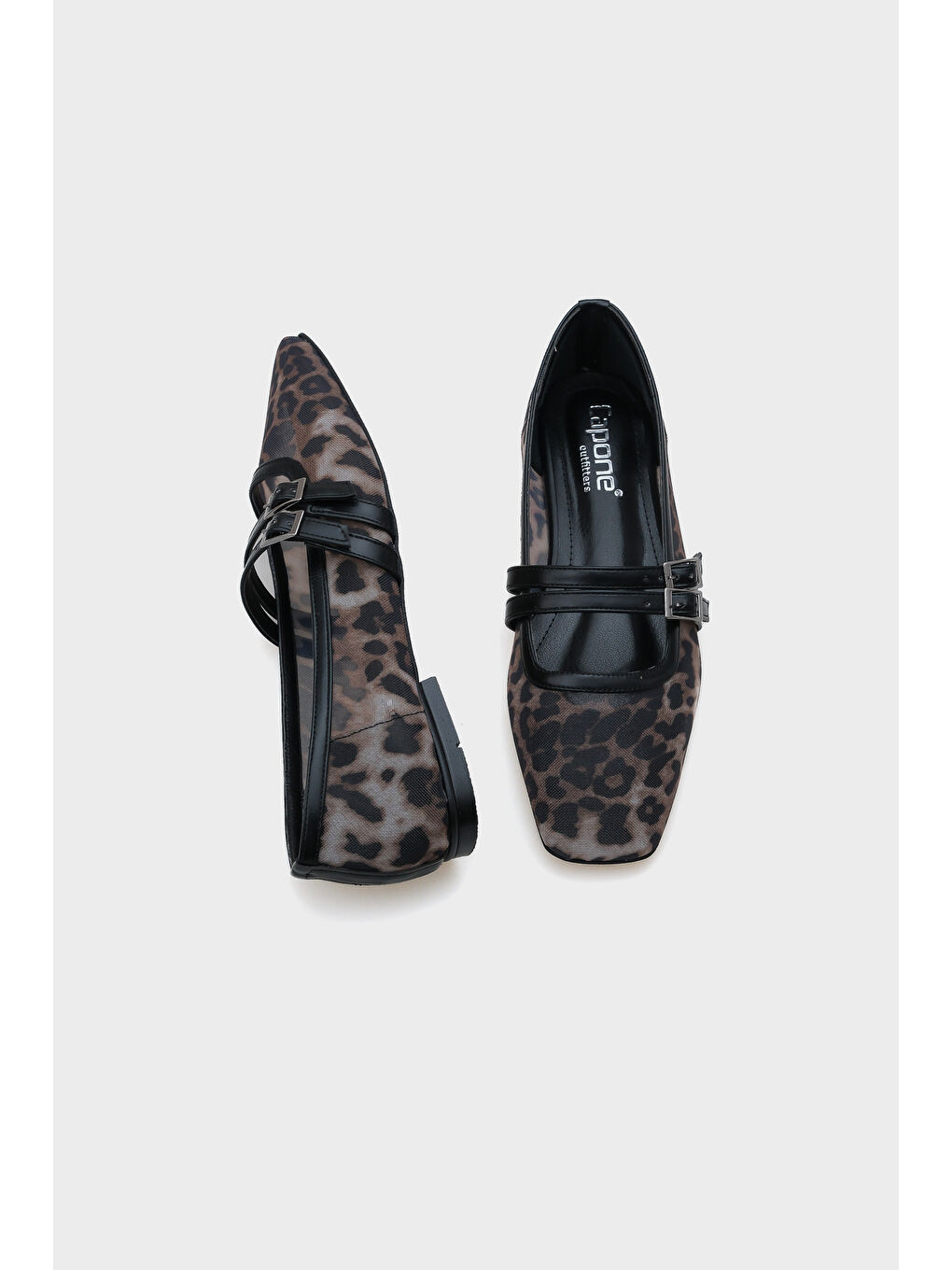 Siyah Aina Fileli Çift Bantlı Kadın Babet-4