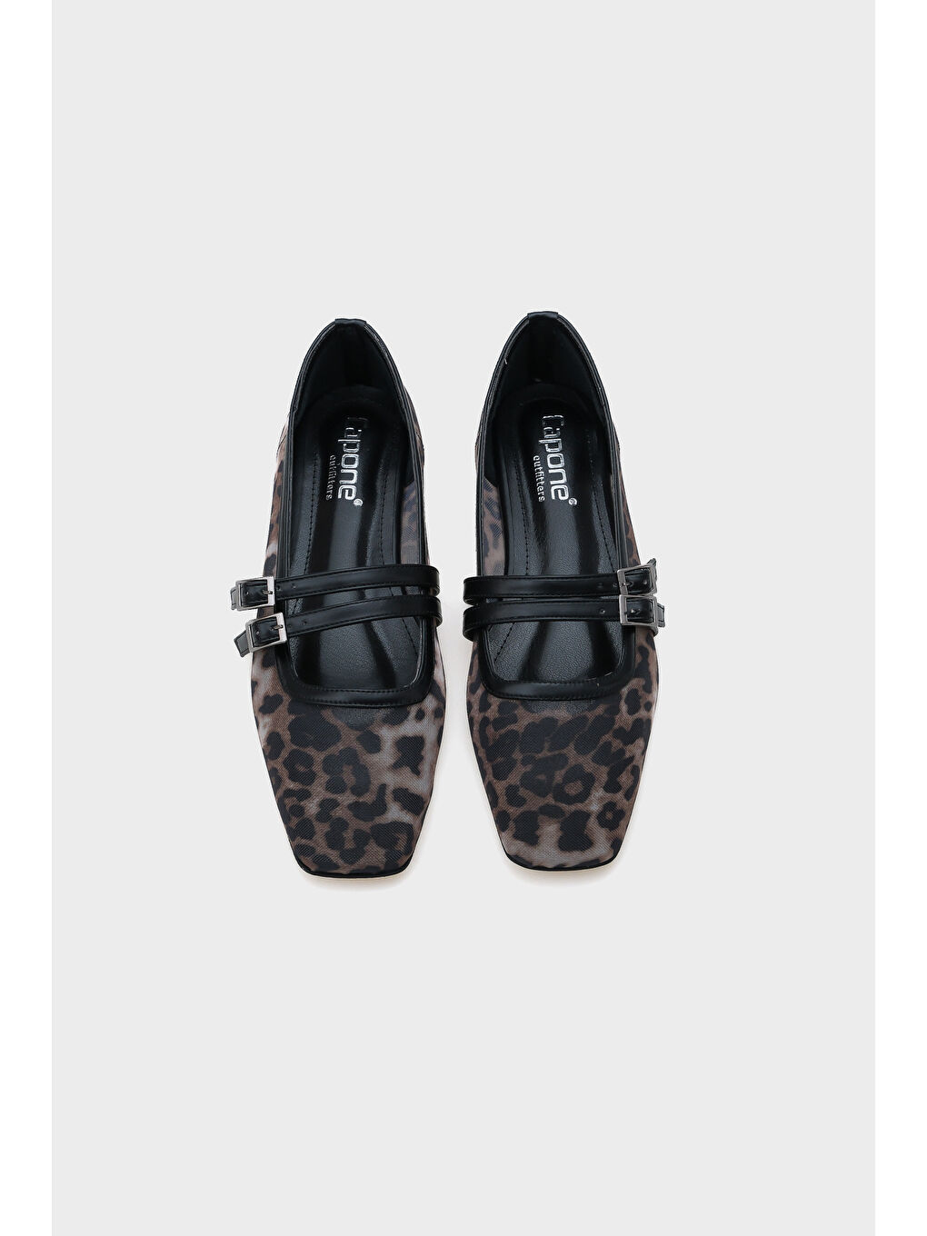 Siyah Aina Fileli Çift Bantlı Kadın Babet-5