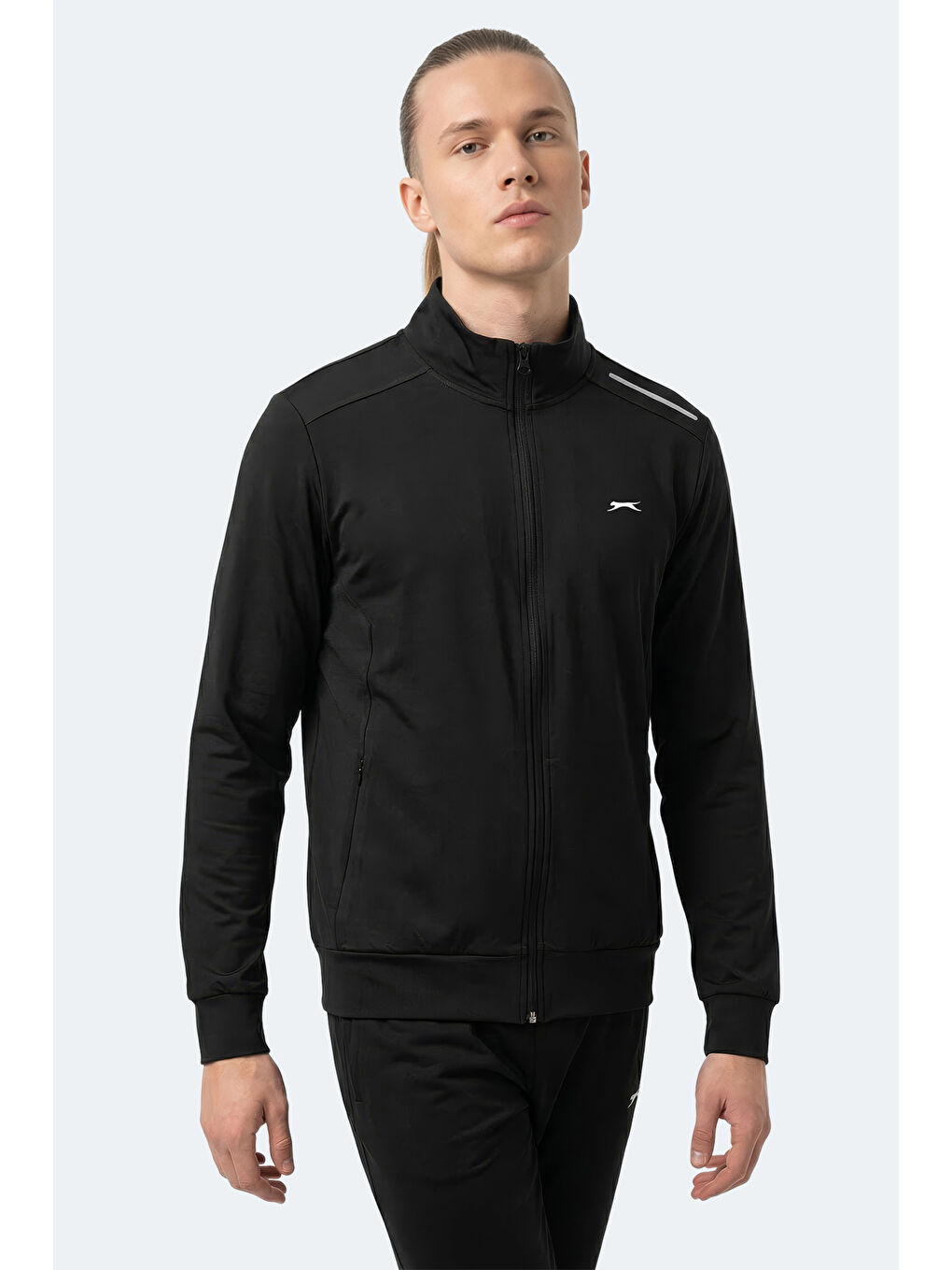 REVOLVER Erkek Fermuarlı Dik Yaka Cepli Siyah Sweatshırt-5