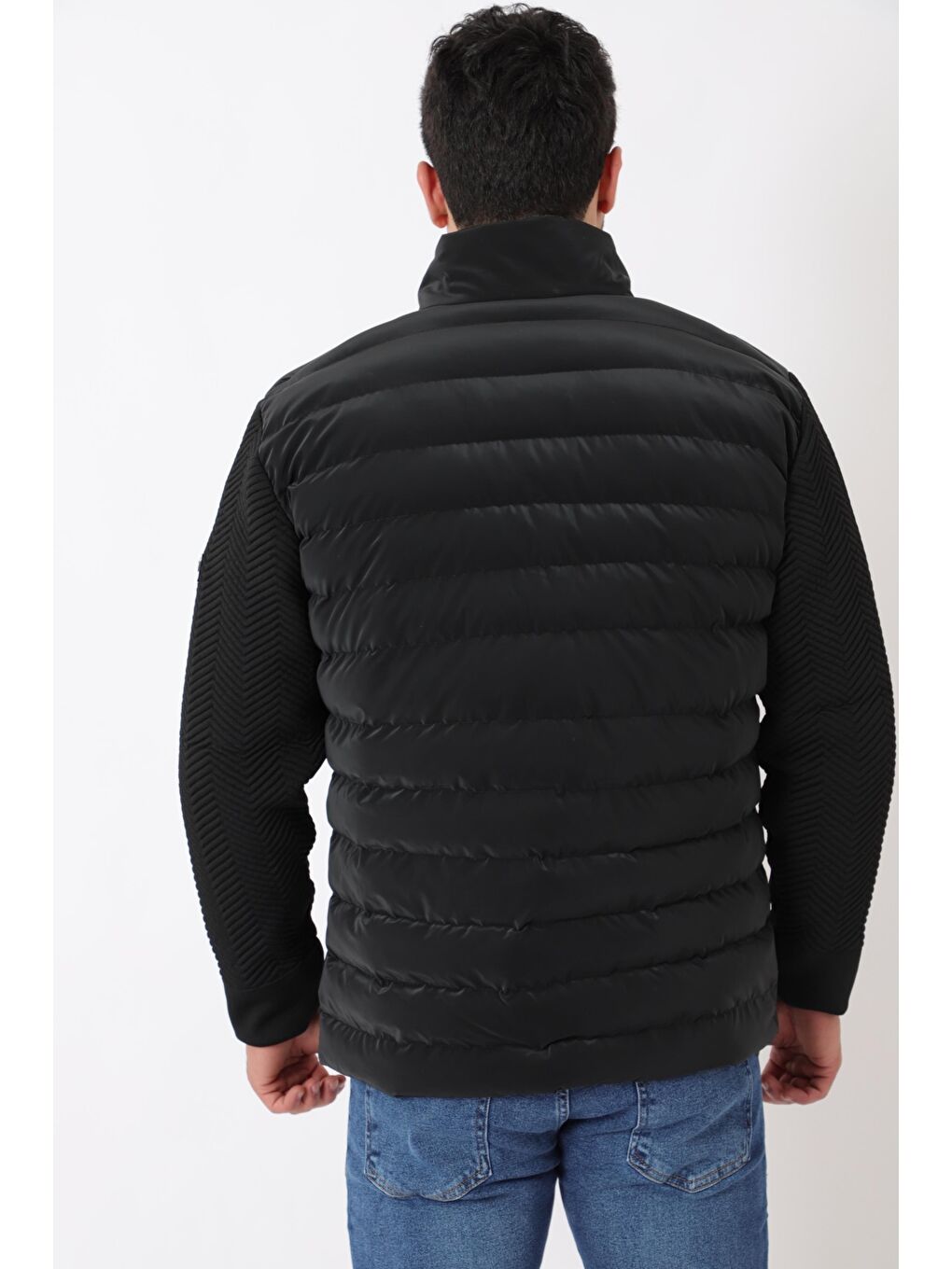 Kahverengi Nova Kol Triko Kışlık Şişme Mont PLDP 3011_50464-6