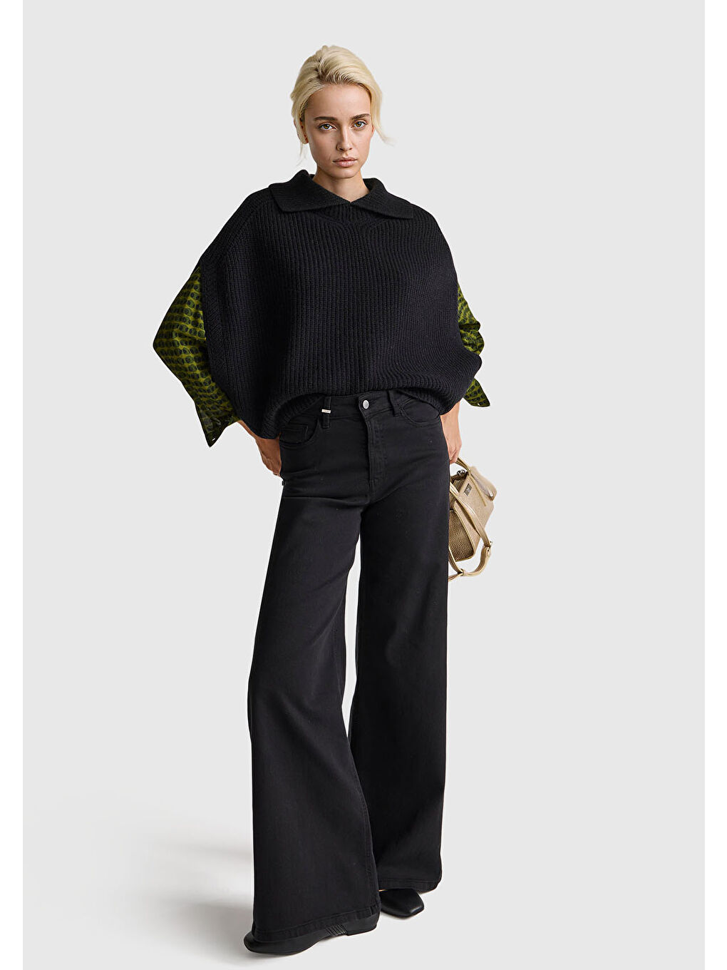 Kadın Koyu Yeşil %100 Viskoz Desenli Gömlek-4