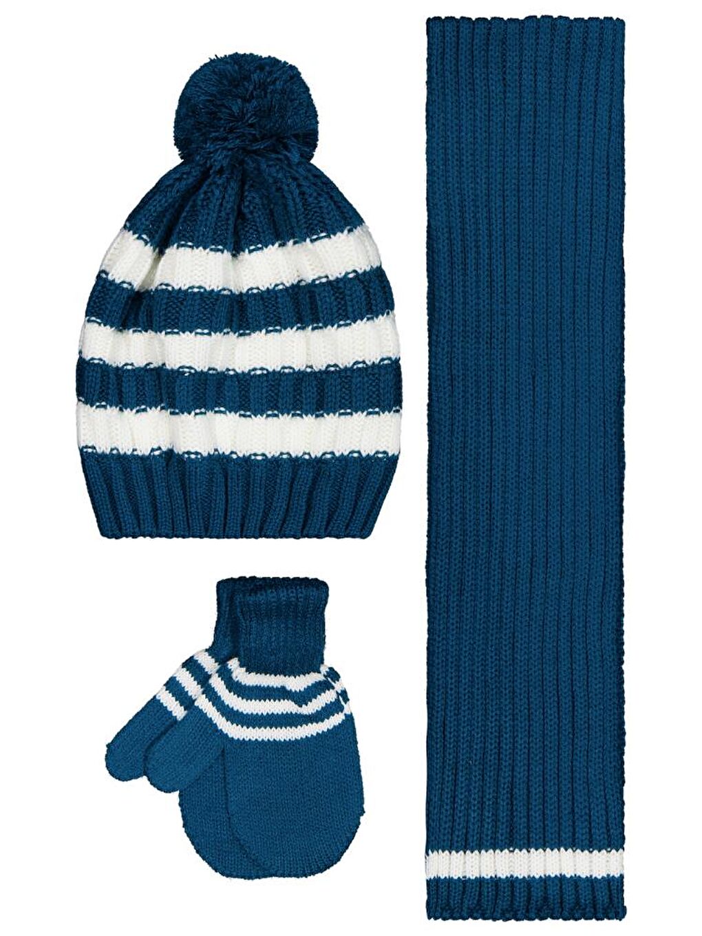 Petrol Baby 6-18 Ay Atkı Bere Eldiven Set - Yeşil Standart