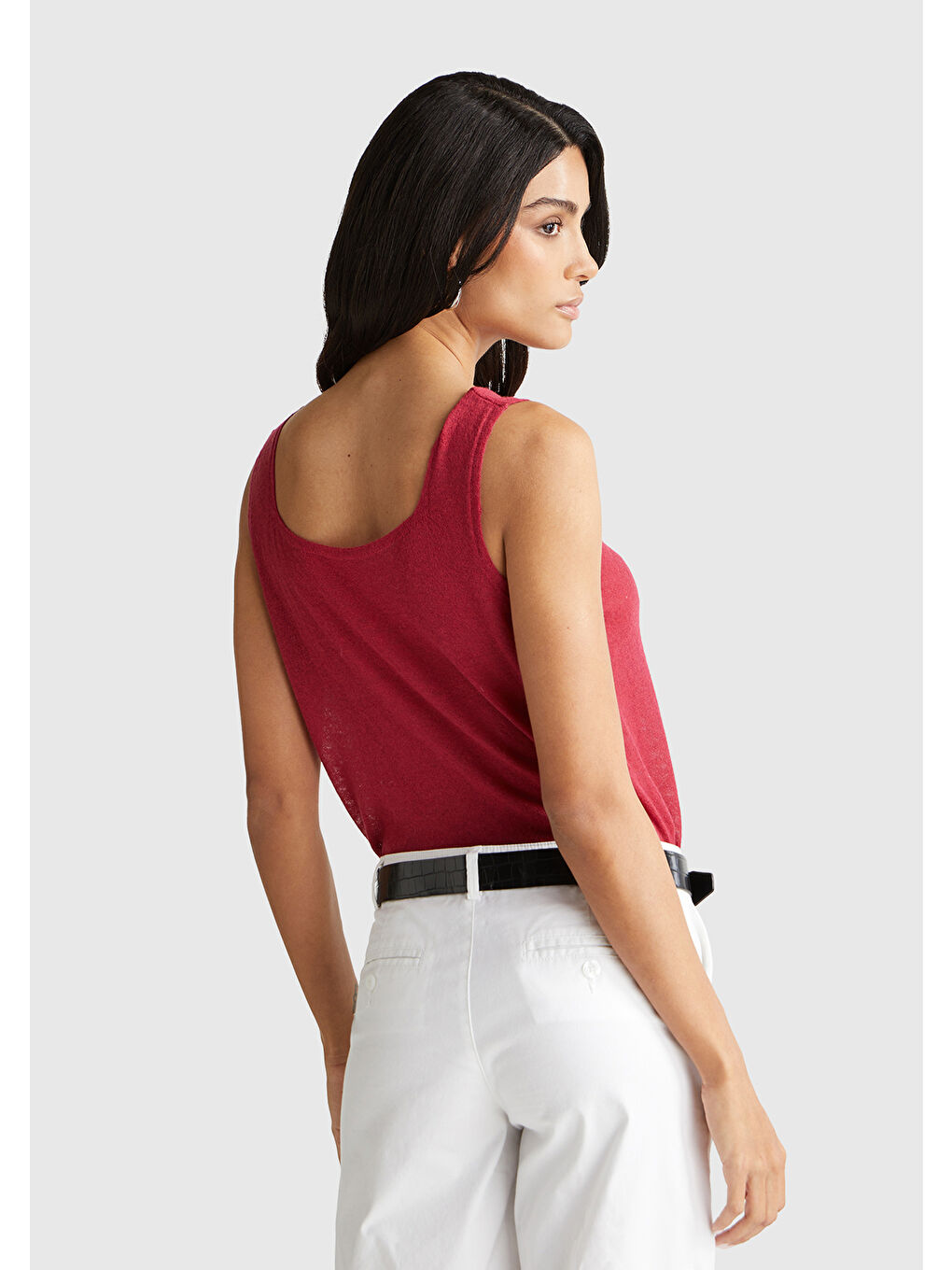 Kadın Fuşya Alpaka ve Yün Karışımlı Triko Atlet-2