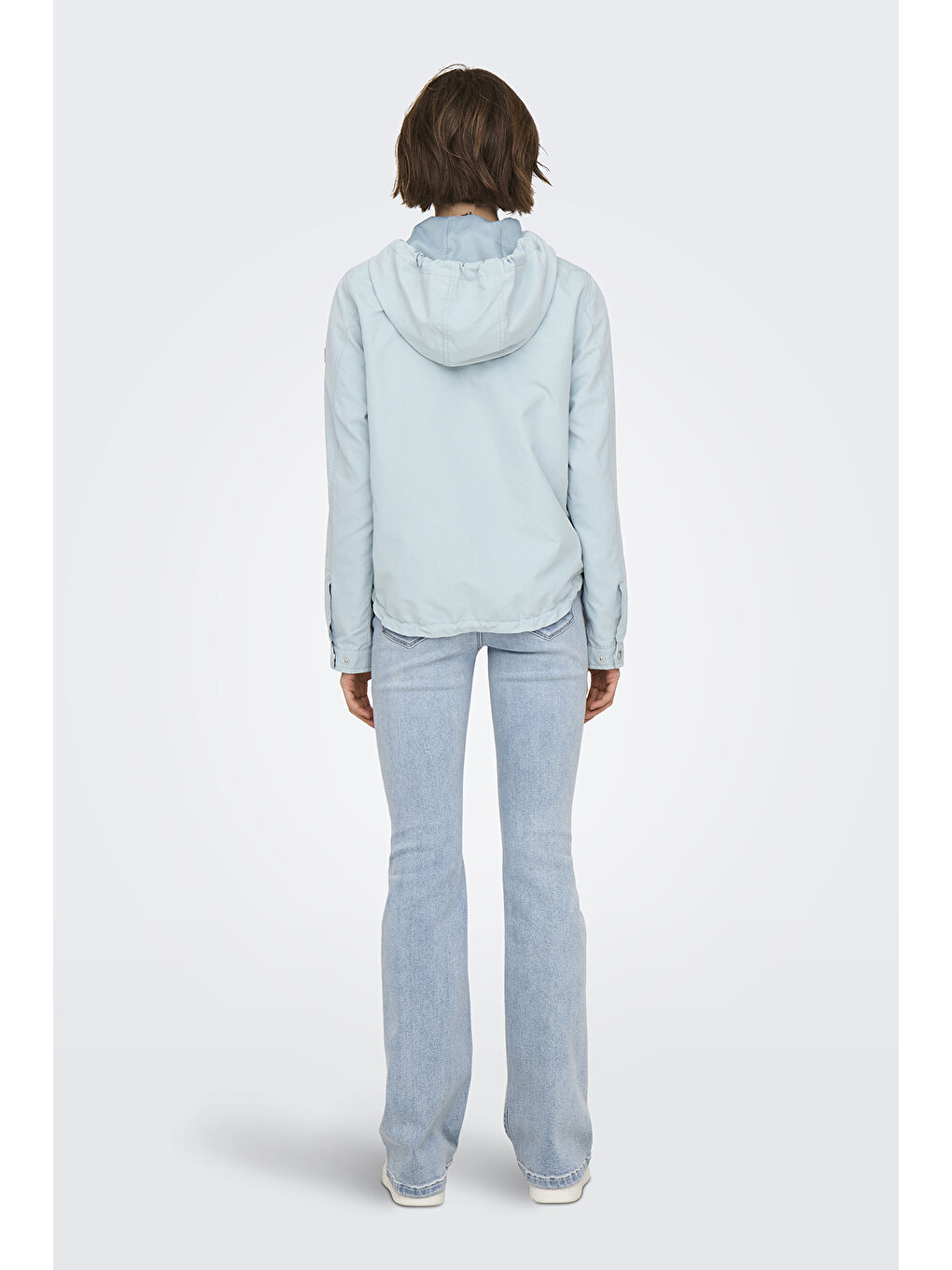 Yeşil Onlskylar Büzgülü Regular Fit Kapüşonlu Mevsimlik Kadın Mont 15218613-4