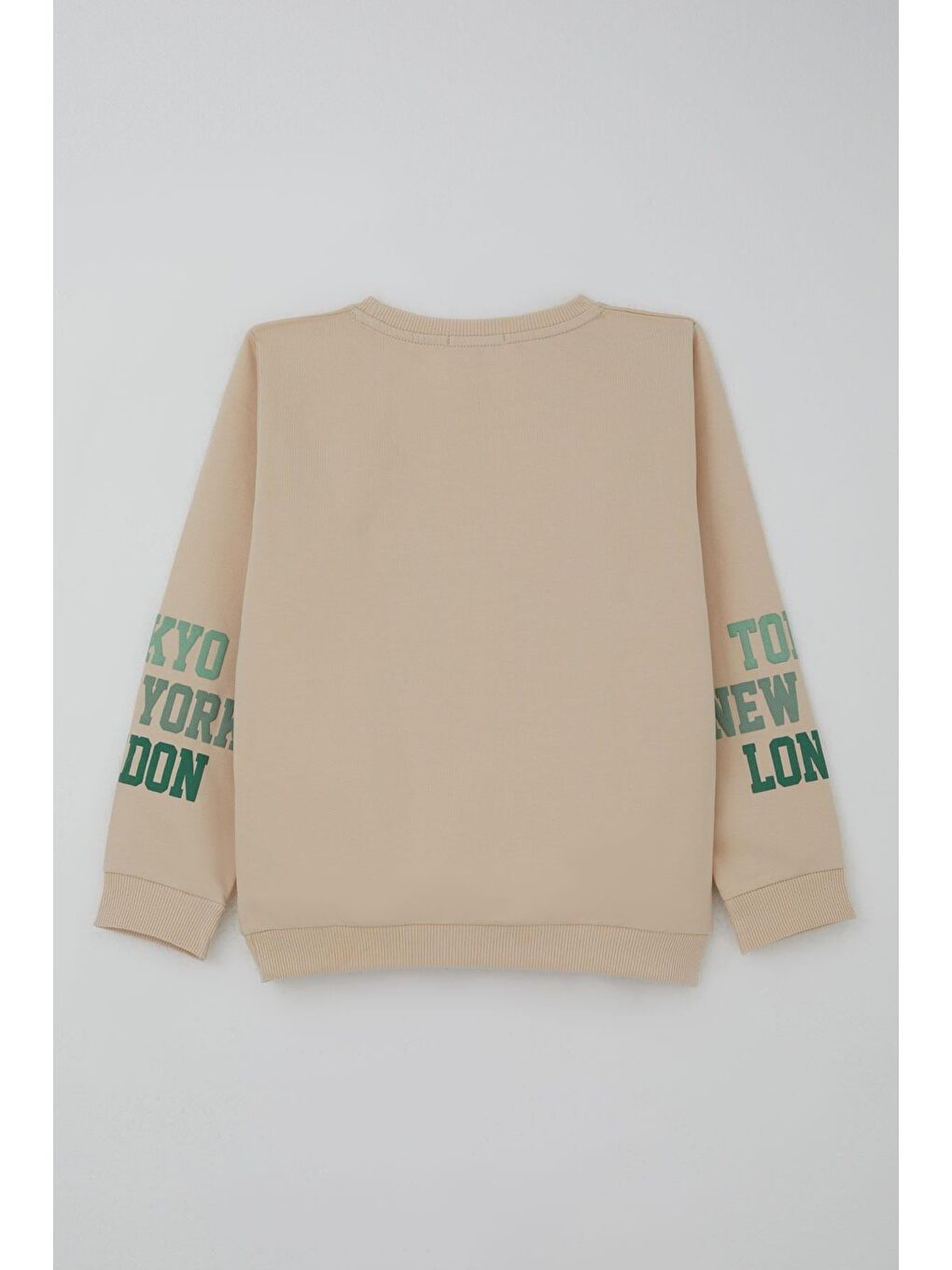 Ekru Erkek Çocuk Eşofman Takımı Şehir Konseptli Pantolonu Yan Cep Detaylı Krem (4-9 Yaş)-3