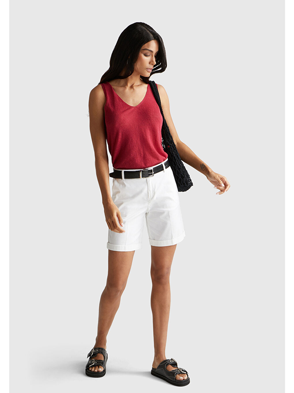 Kadın Fuşya Alpaka ve Yün Karışımlı Triko Atlet-4