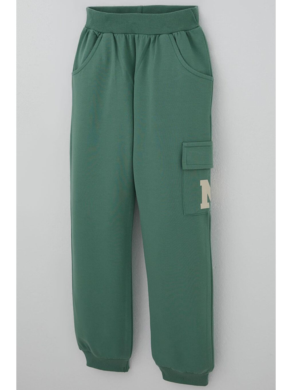 Ekru Erkek Çocuk Eşofman Takımı Şehir Konseptli Pantolonu Yan Cep Detaylı Krem (4-9 Yaş)-6