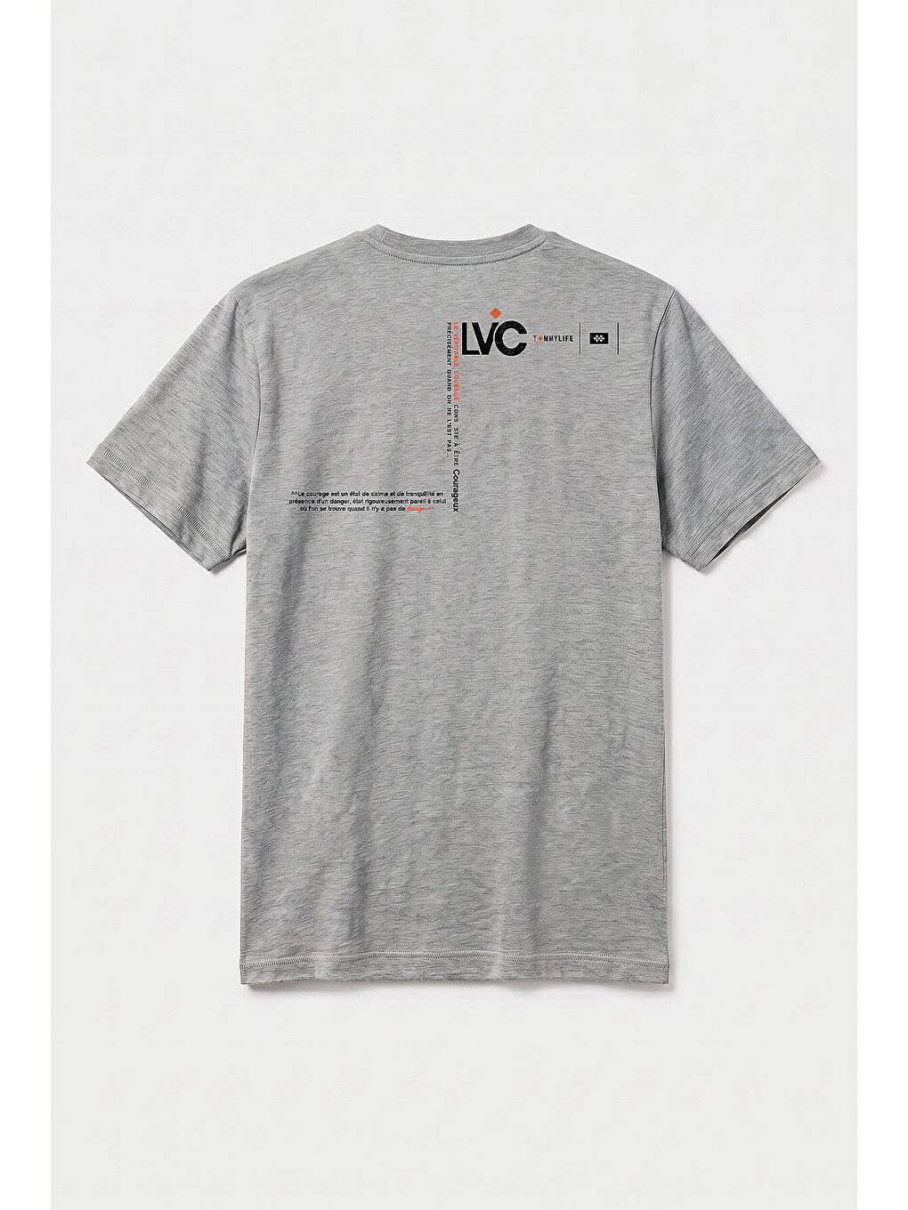 Gri Melanj Standart Fit Baskılı Kısa Kollu Erkek T-shirt - 88440-1