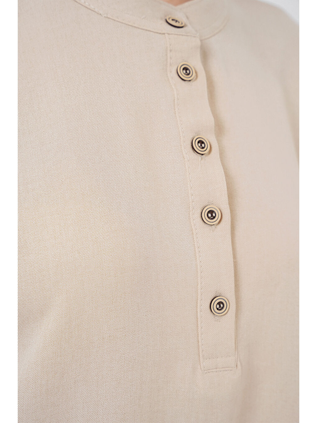 Ekru 6678 Keten Tunik Pantolon İkili Takım - Krem-4