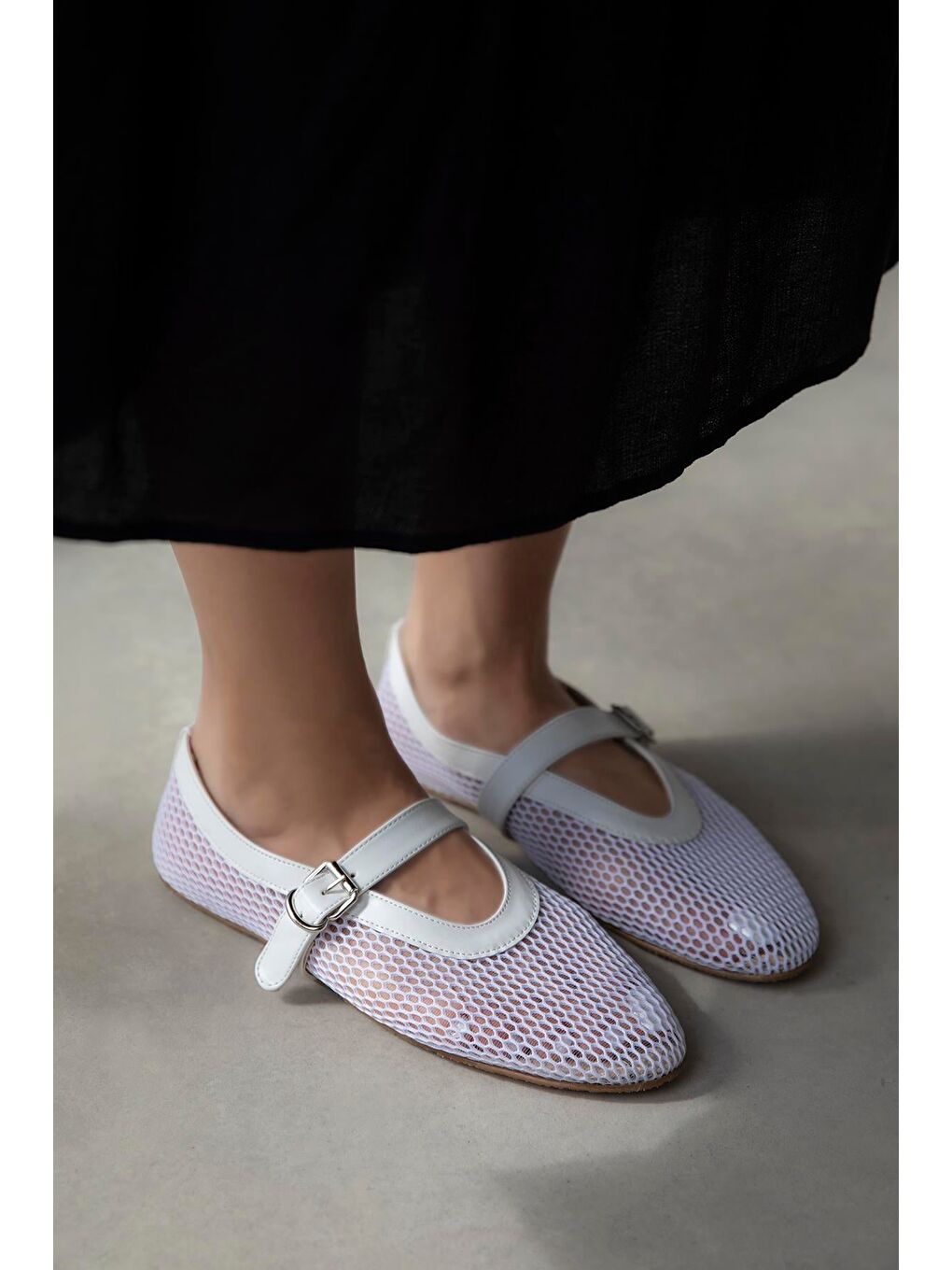 Carol Kadın File Detay Dantel Babet Beyaz