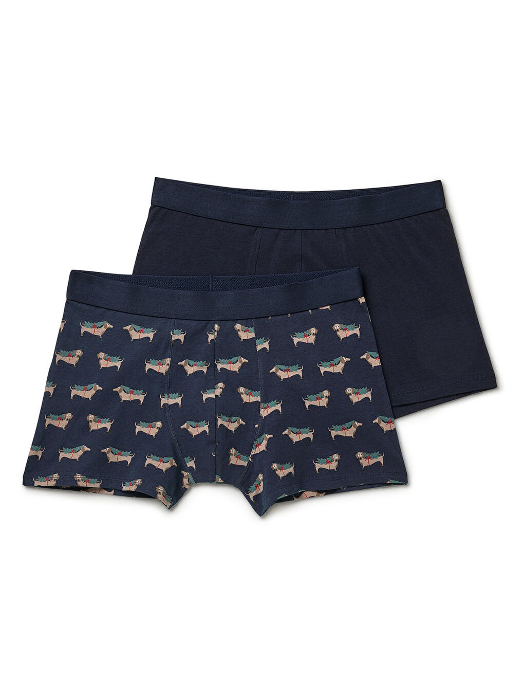 Lacivert Erkek Slip Boxer, 2li, Köpek