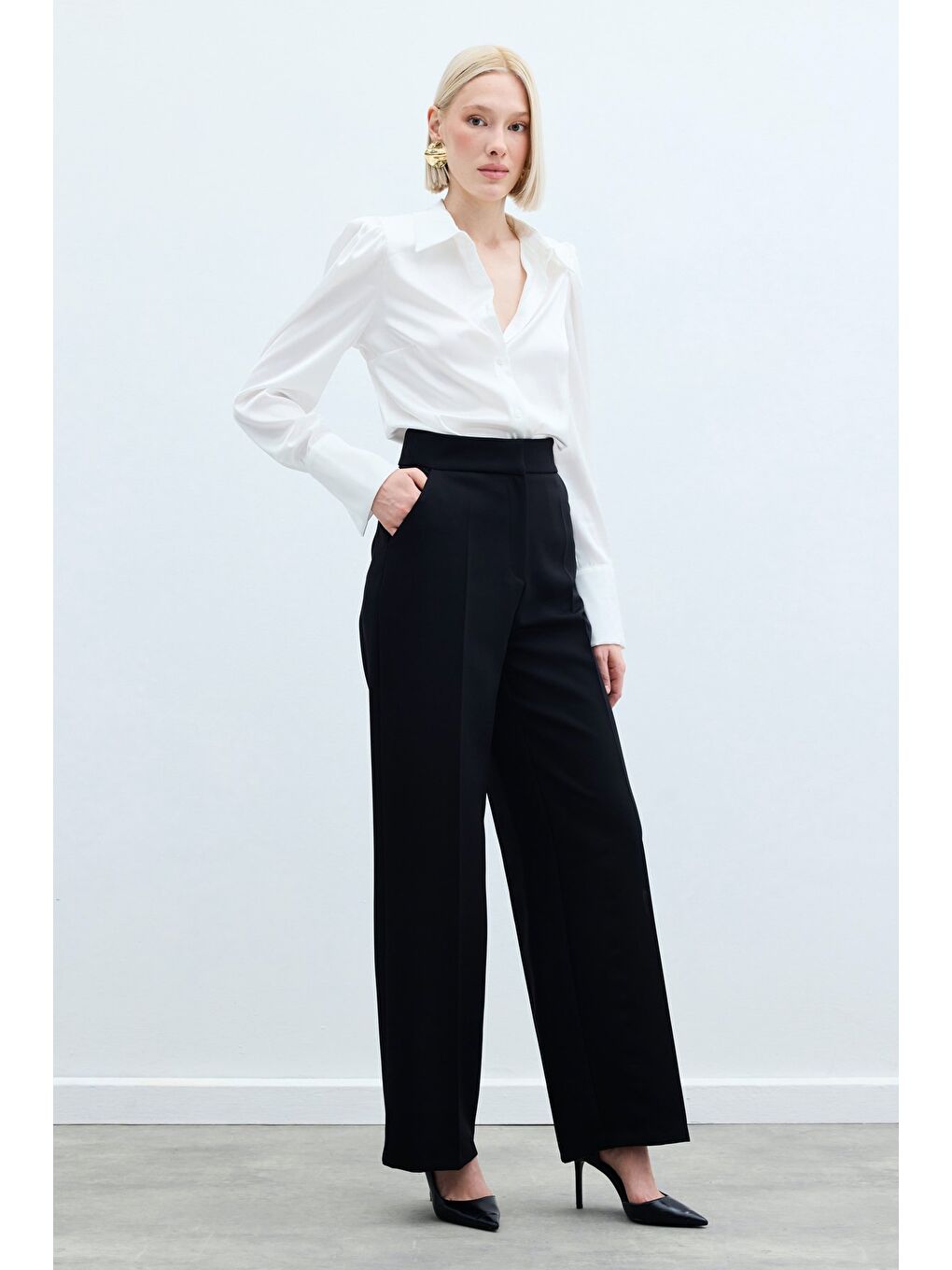 Cepli Klasik Pantolon - Siyah-1