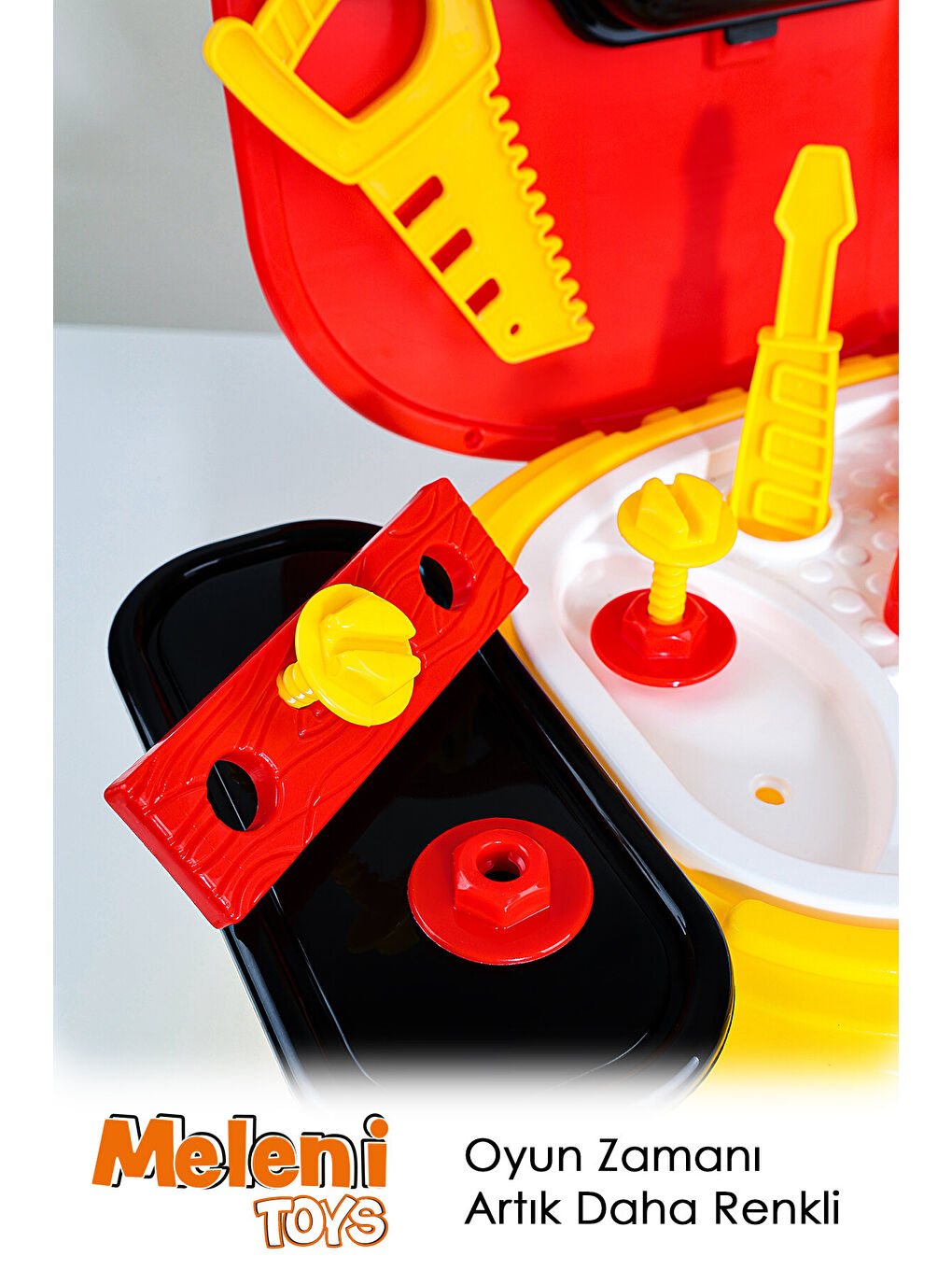 18 Parça Masalı Oyuncak Tamir Seti - Taşıma Çantalı Oturaklı Eğitici Meslek Oyunu Alet Çantası-4