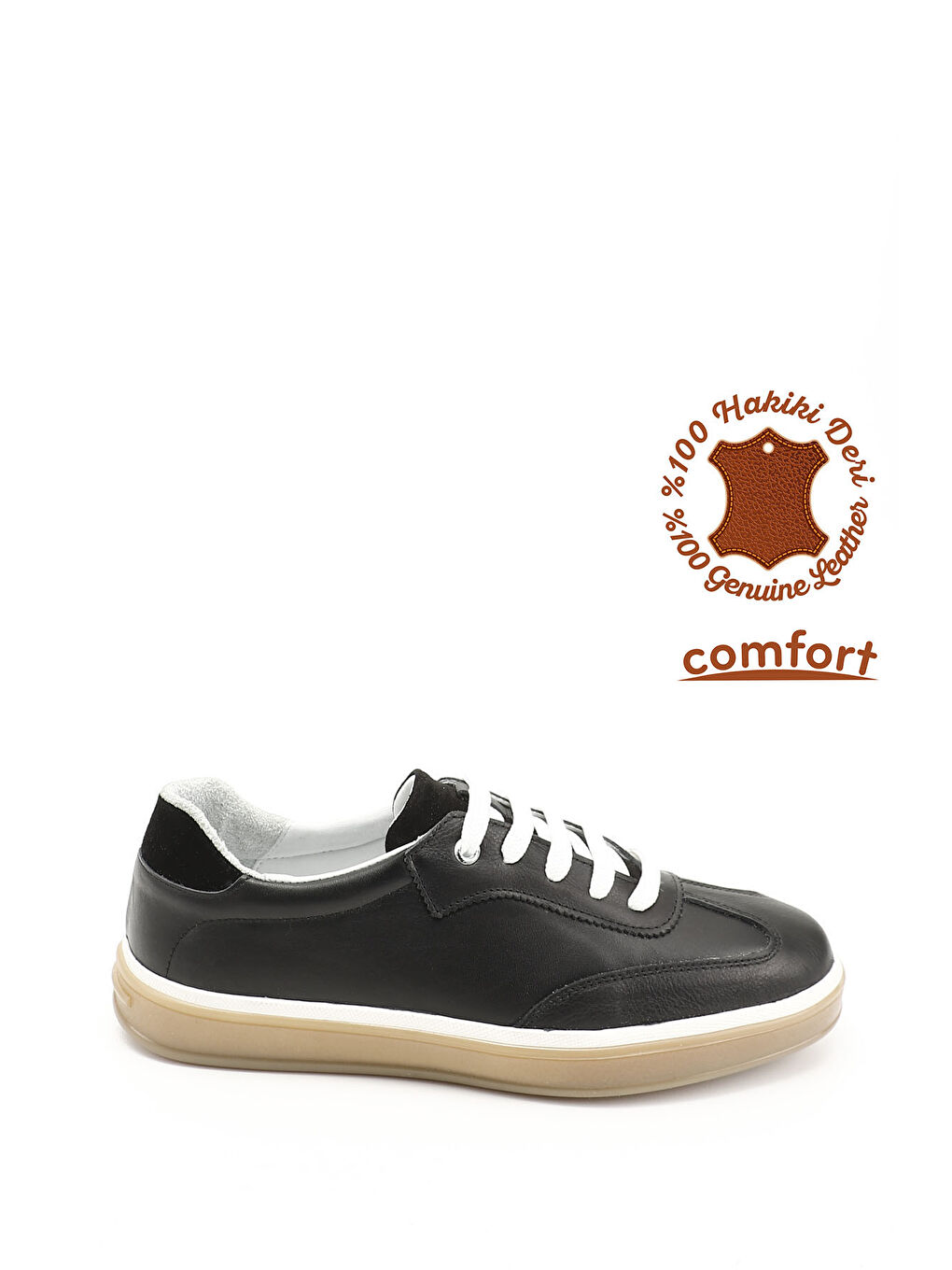 Mor Erkek ZÜMRÜT-SİYAH Bağcıklı Hakiki Deri Comfort Sneaker