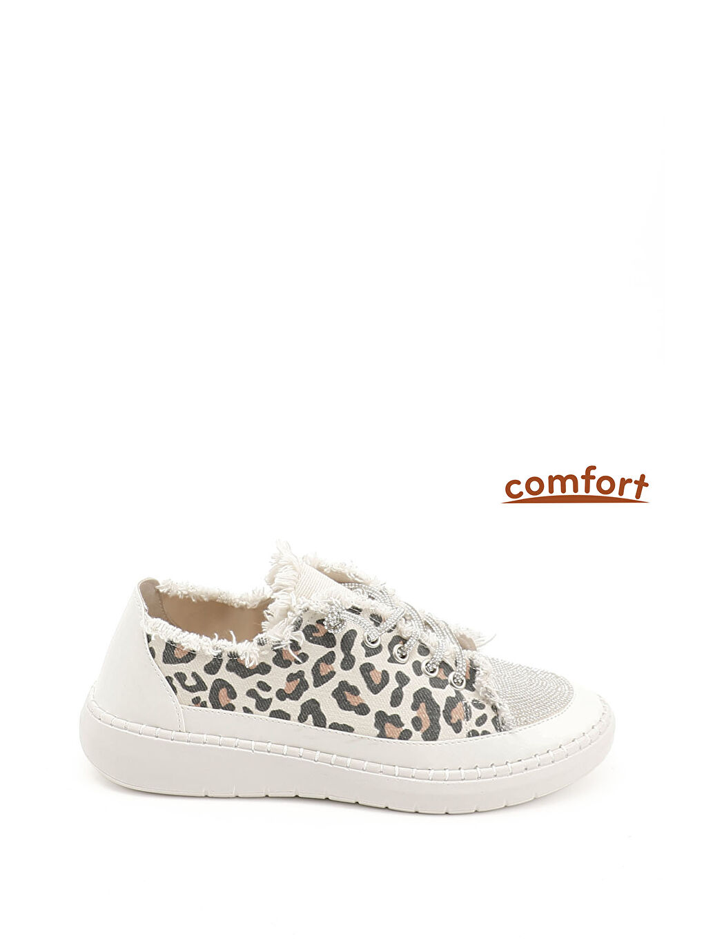 Bej Kadın BEJ SARI Jean Triko Taşlı Comfort Sneaker