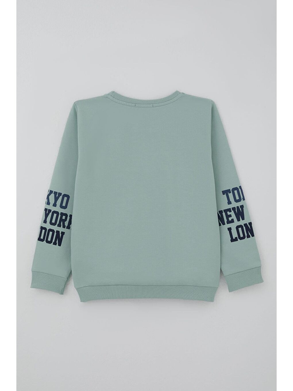 Turkuaz Erkek Çocuk Eşofman Takımı Şehir Konseptli Pantolonu Yan Cep Detaylı Su Yeşili (4-9 Yaş)-3