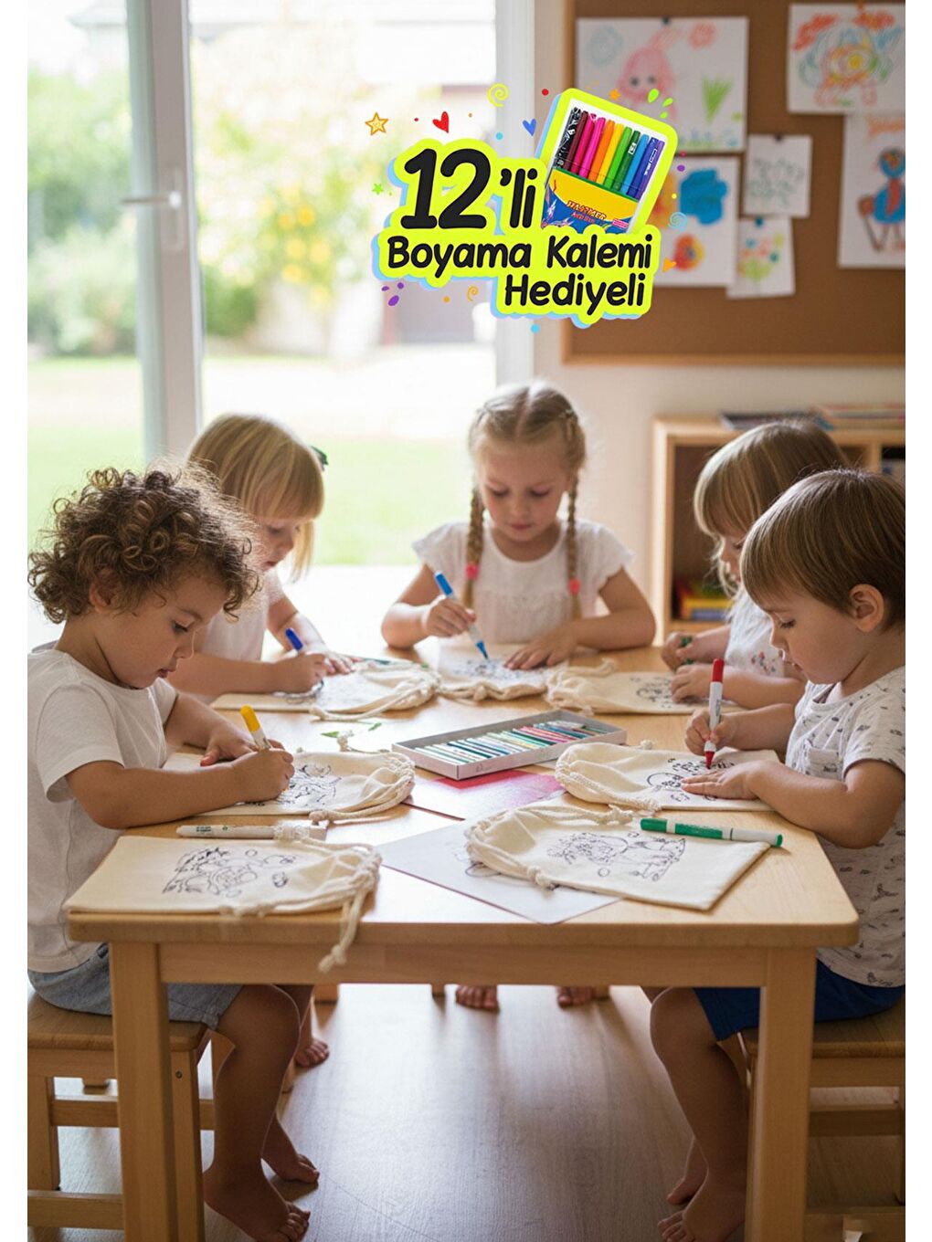 Hayvan Figürlü Boyama Kesesi 10 adet-1