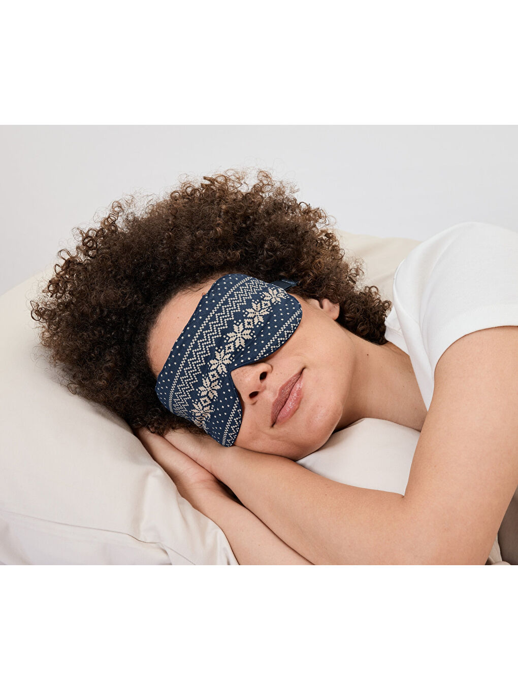 Lacivert Desenli Kadın Uyku Maskesi-1