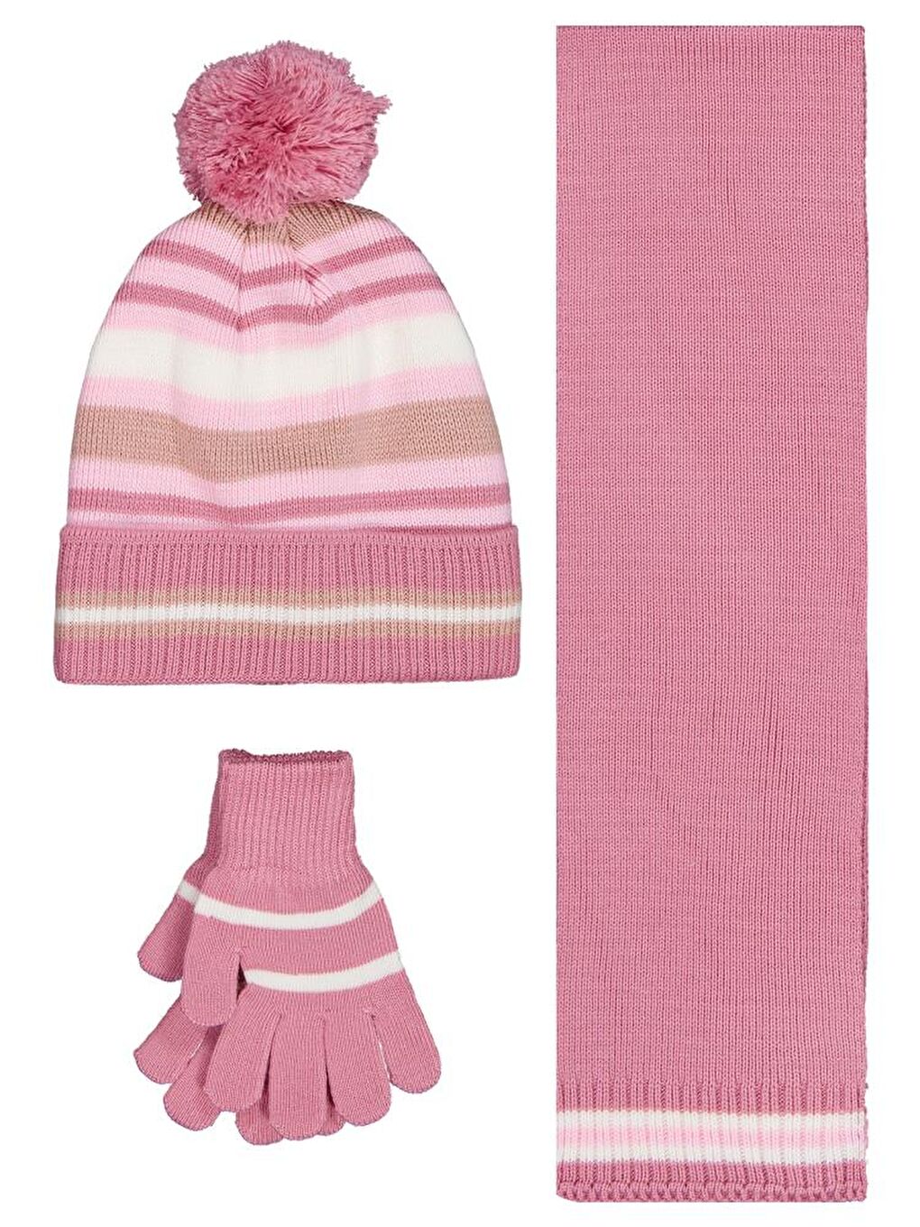 Girls Garson 10-13 Yaş Atkı Bere Eldiven Set - Lila Standart