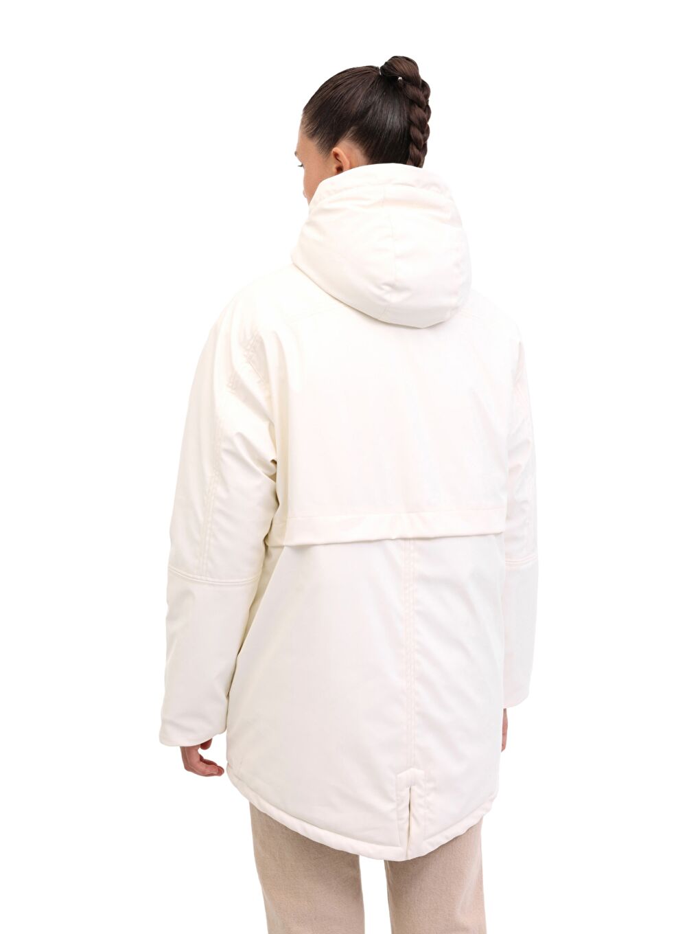 Bej WL 3ALICE-UK 5PR Ekru Kadın Uzun Kaban-1