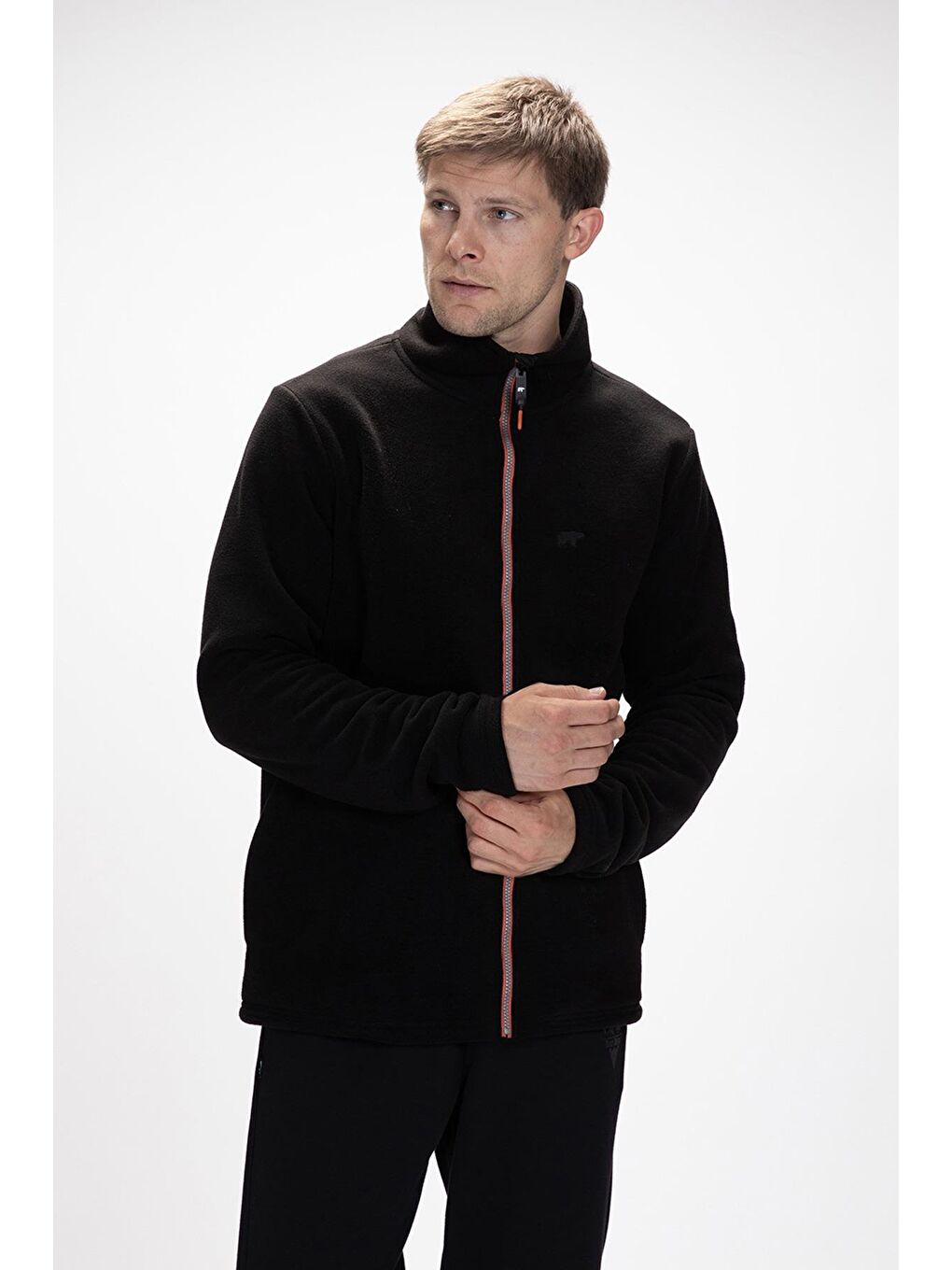 Siyah Sky Si̇yah Fermuarlı Erkek Polar-2