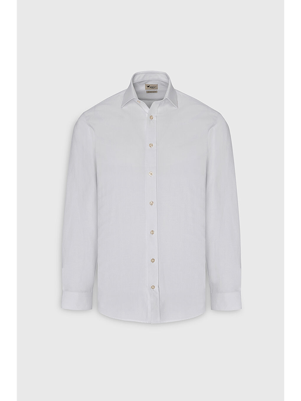 Erkek Beyaz Slim Fit Dar Kesim Klasik Yaka Pamuklu Armürlü Gömlek-9