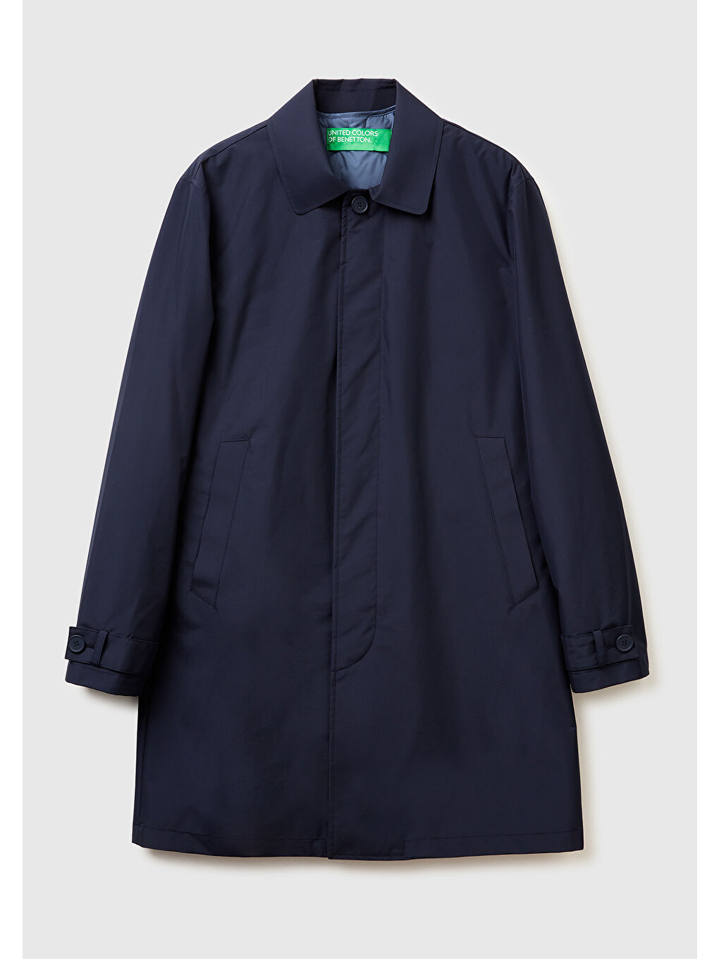 Erkek Lacivert Kolu Manşet Detaylı Yelekli Uzun Mont-1