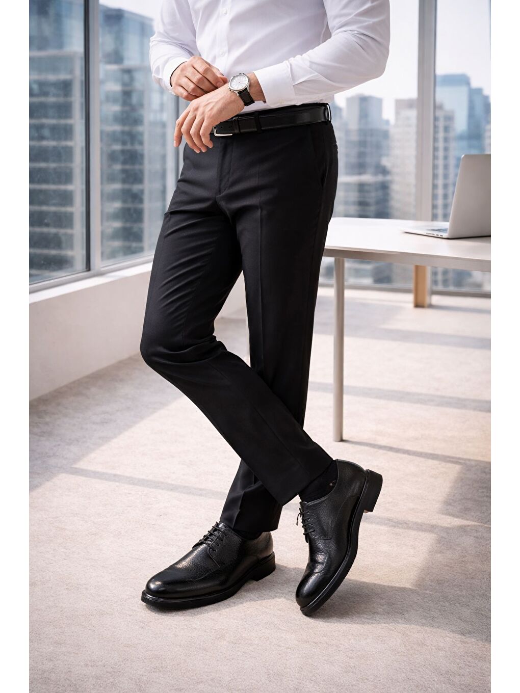 Siyah DANİEL Hakiki Deri Bağcıklı Erkek Günlük Klasik Casual Ayakkabı-7