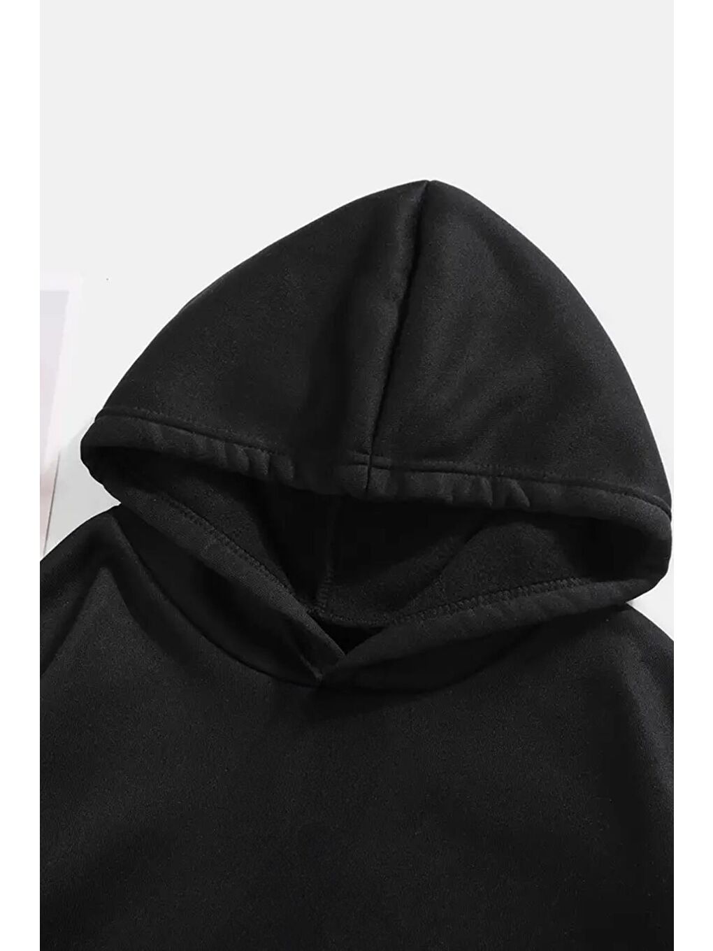 Siyah Chery Sırt Baskılı İçi Pamuklu Unisex Sweatshirt-1