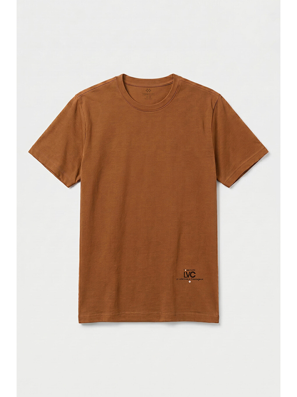 Kahverengi Tarçın Standart Fit Baskılı Kısa Kollu Erkek T-shirt - 88440