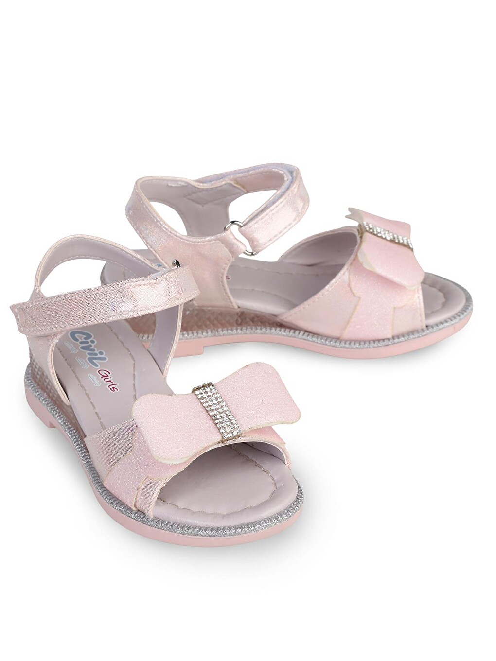 Pembe Girls Fiyonk Aksesuarlı 31- Sandalet - Pudra-4