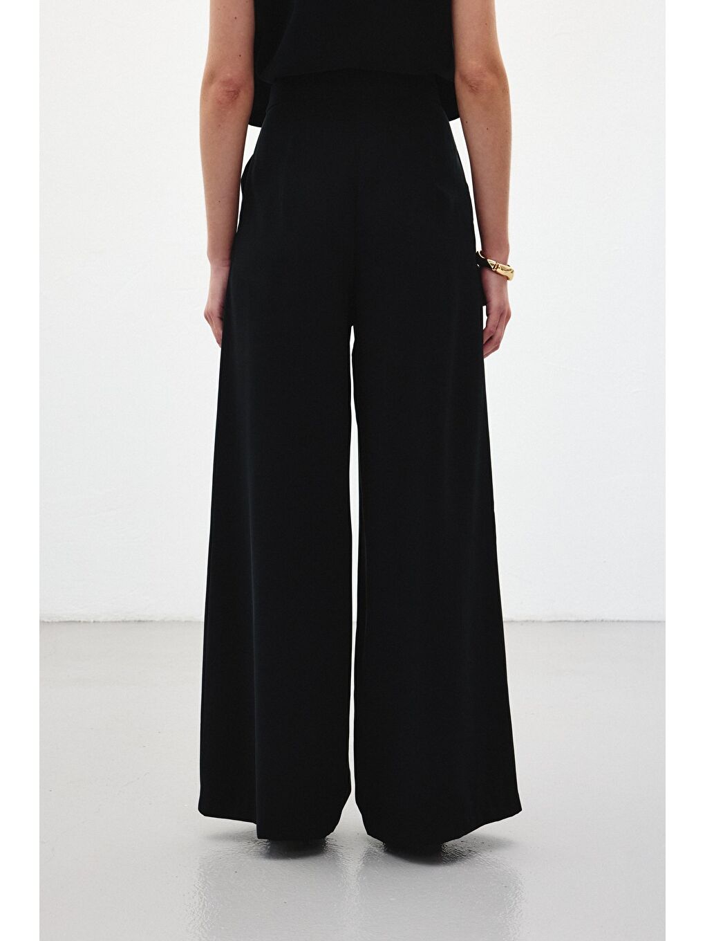 Geniş Paça Pantolon - Siyah-7