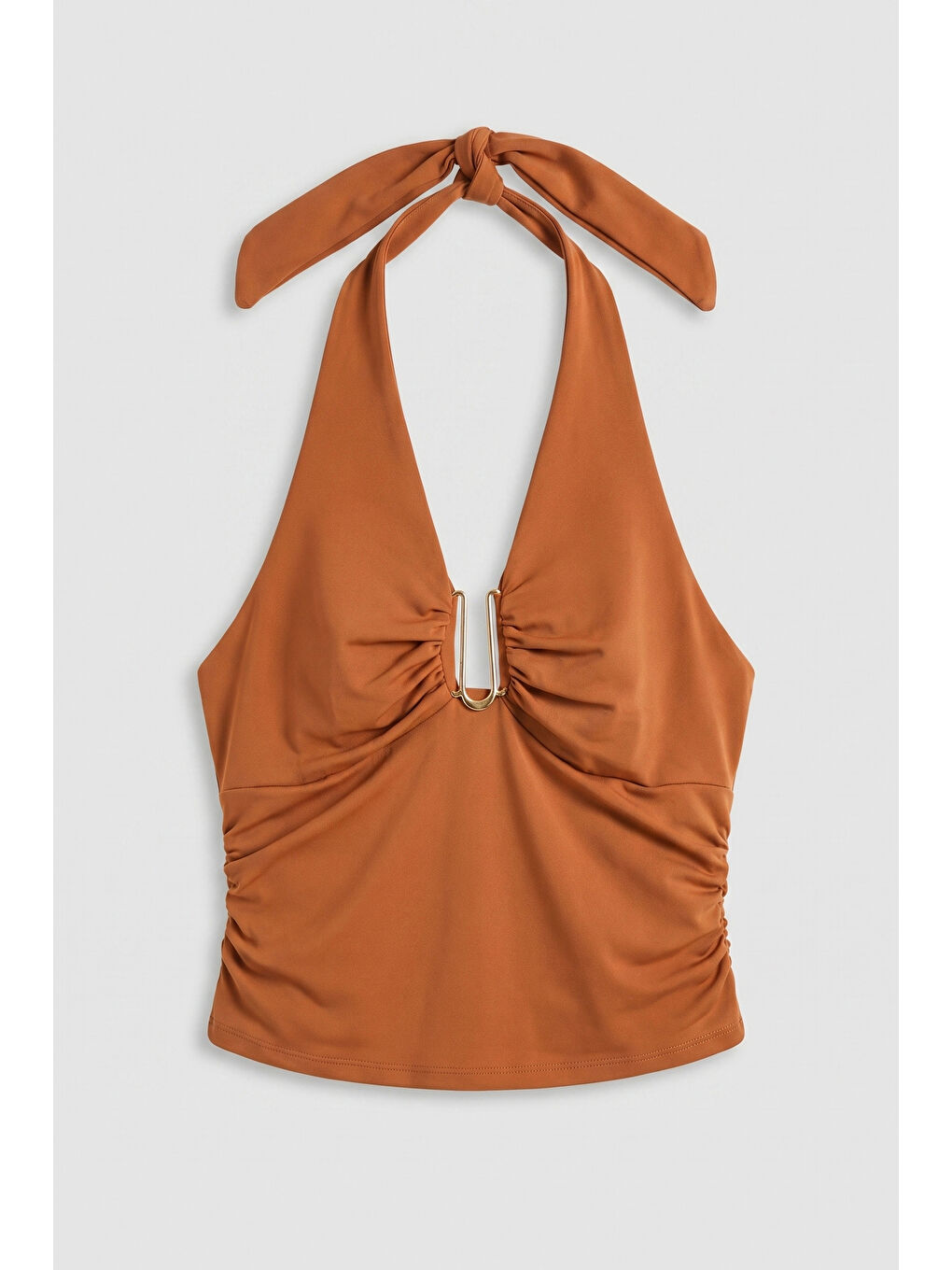 Kahverengi Kadın Kiremit s6-55 Aksesuar Detaylı Bluz-1