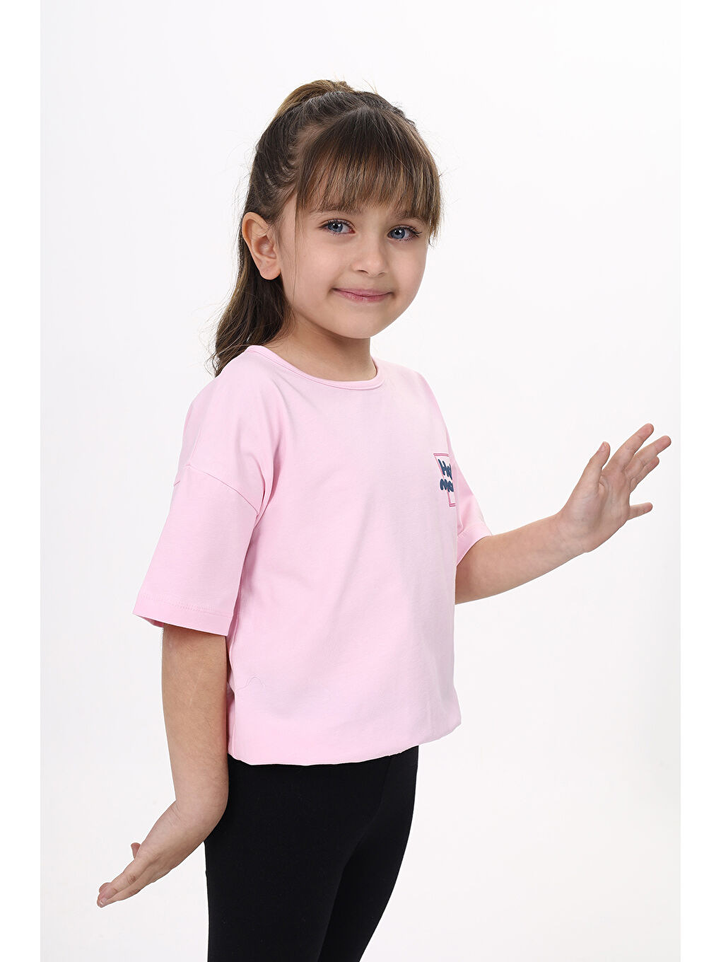 Pembe Kız Çocuk Baskılı Tişört-2