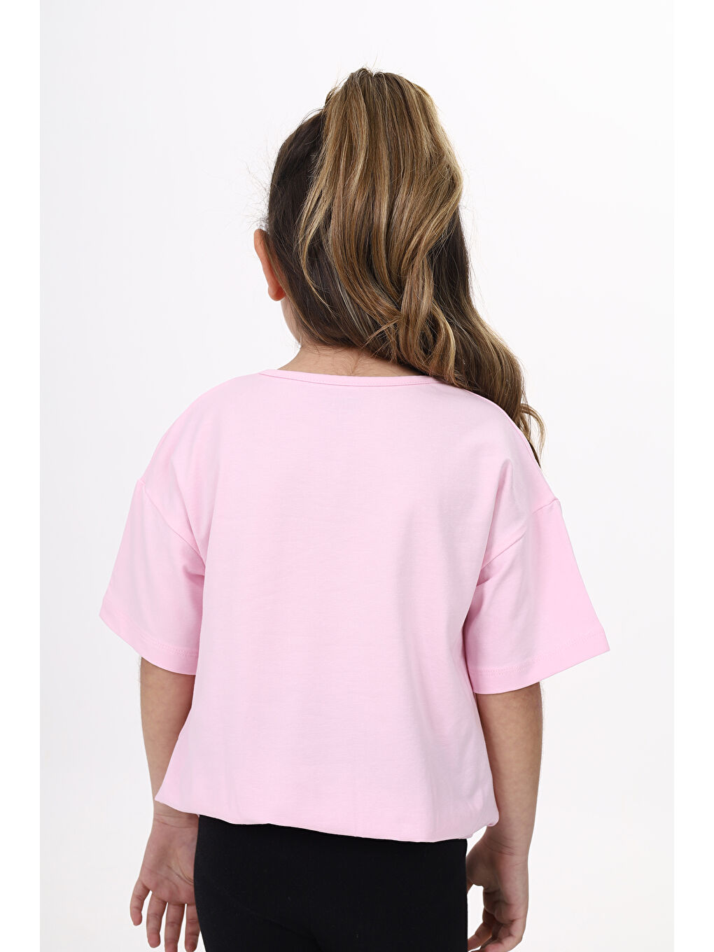 Pembe Kız Çocuk Baskılı Tişört-3