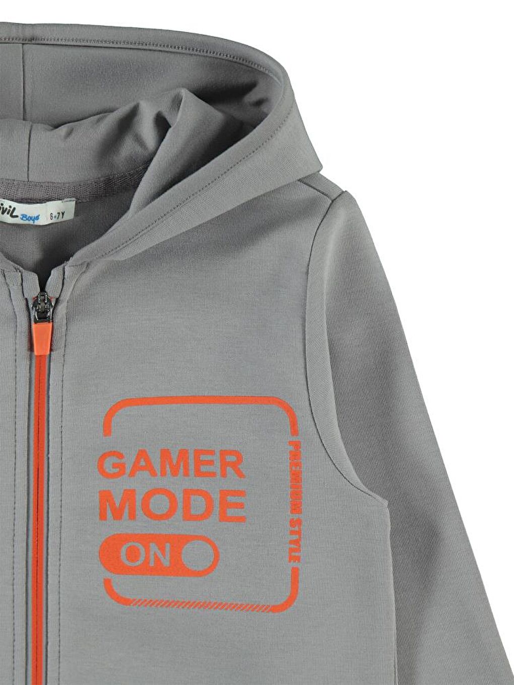 Boys Gamer Mode Baskılı 10-13 Yaş Hırka - Gri10-11 Yaş-1