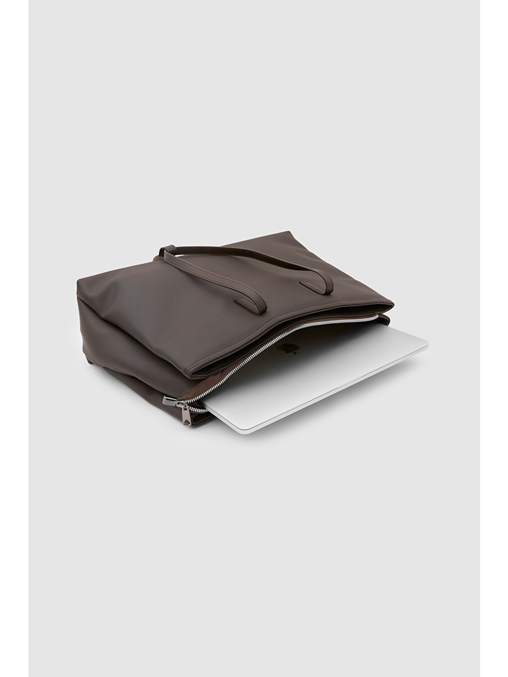 Kahverengi 15" Twill Dokulu Teknik Kumaş Laptop Çantası Acı Kahve-2