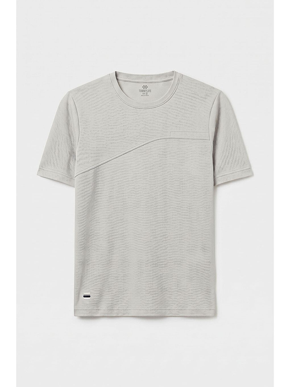 Bej Taş Rahat Form Yüzeyi Dokulu Ön Dikiş Detaylı Erkek T-shirt - 88437