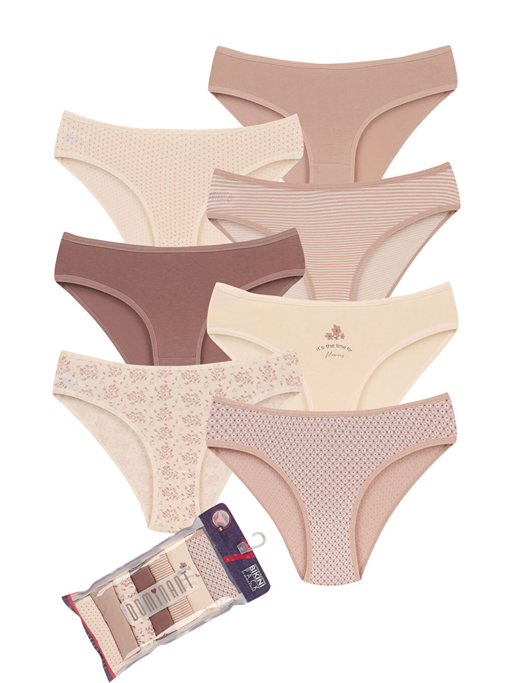 Karışık Kadın Soft Renk Pamuklu Külot 7'li Paket-1