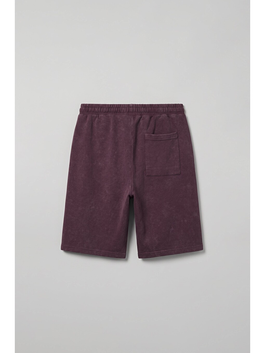 Erkek Relaxed Fit Vintage Yıkamalı Şort Bordo-1
