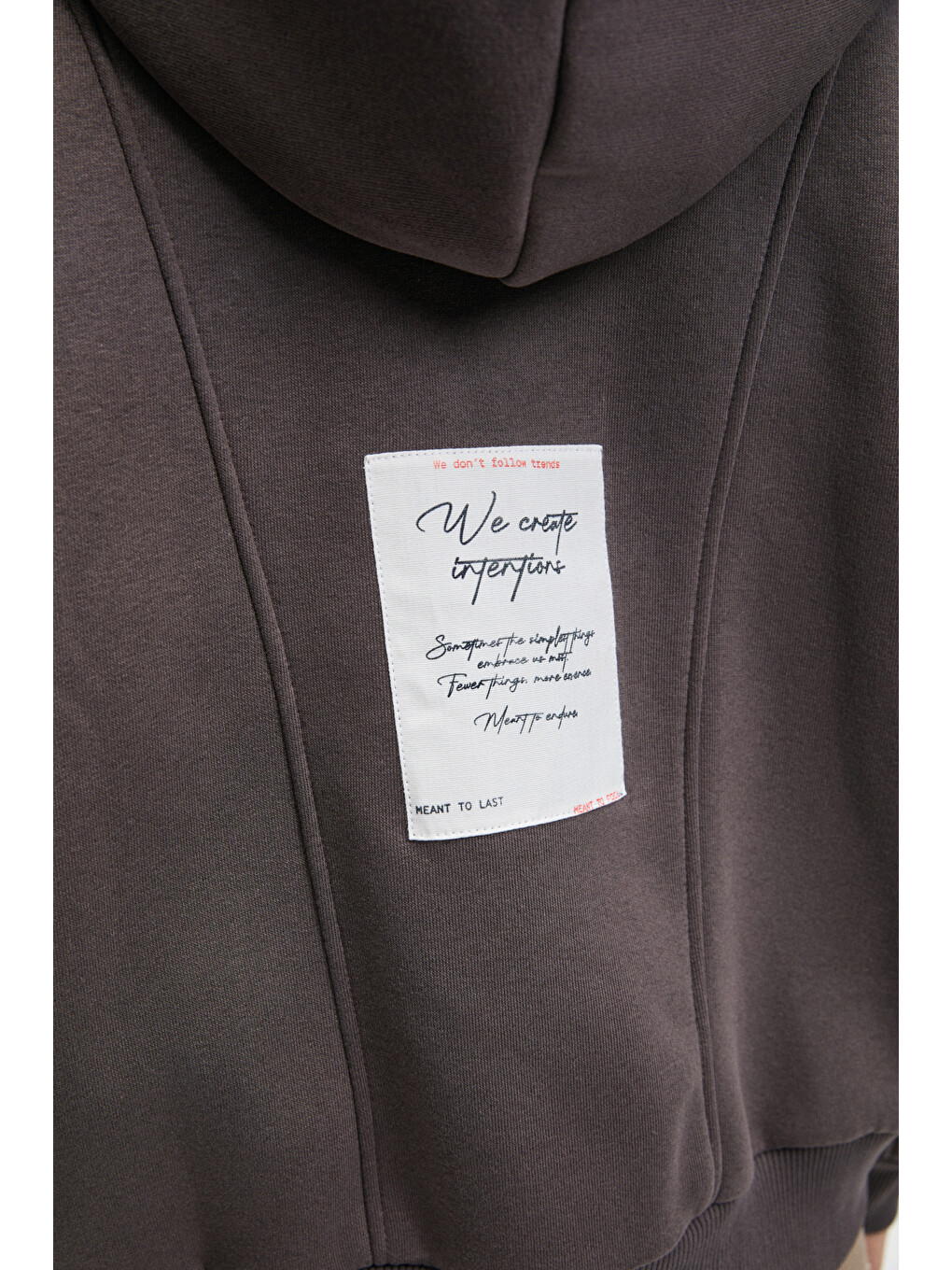 Vyselle Kadın Önü Kesikli Metal Fermuarlı Kapüşonlu Etiket Detaylı Oversize Antrasit Sweatshirt-6