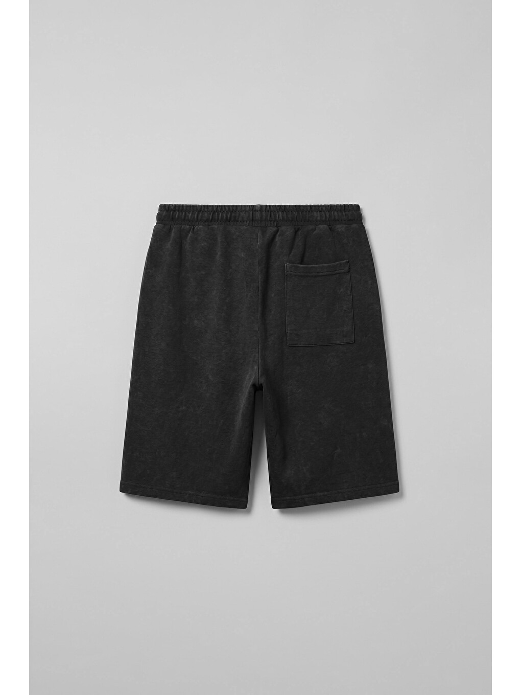 Erkek Relaxed Fit Vintage Yıkamalı Şort Siyah-1