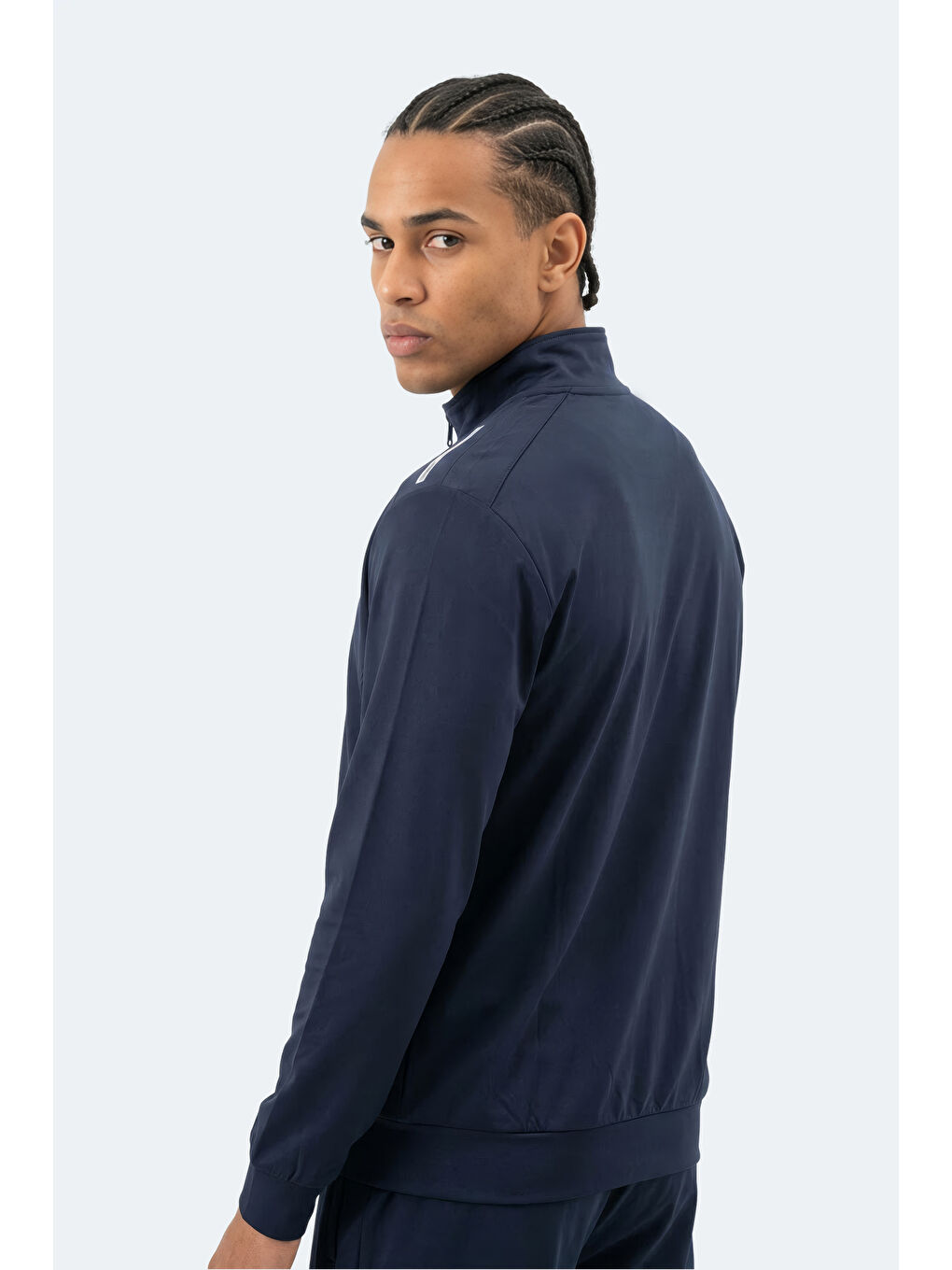 REVOLVER Erkek Fermuarlı Dik Yaka Cepli Lacivert Sweatshırt-4